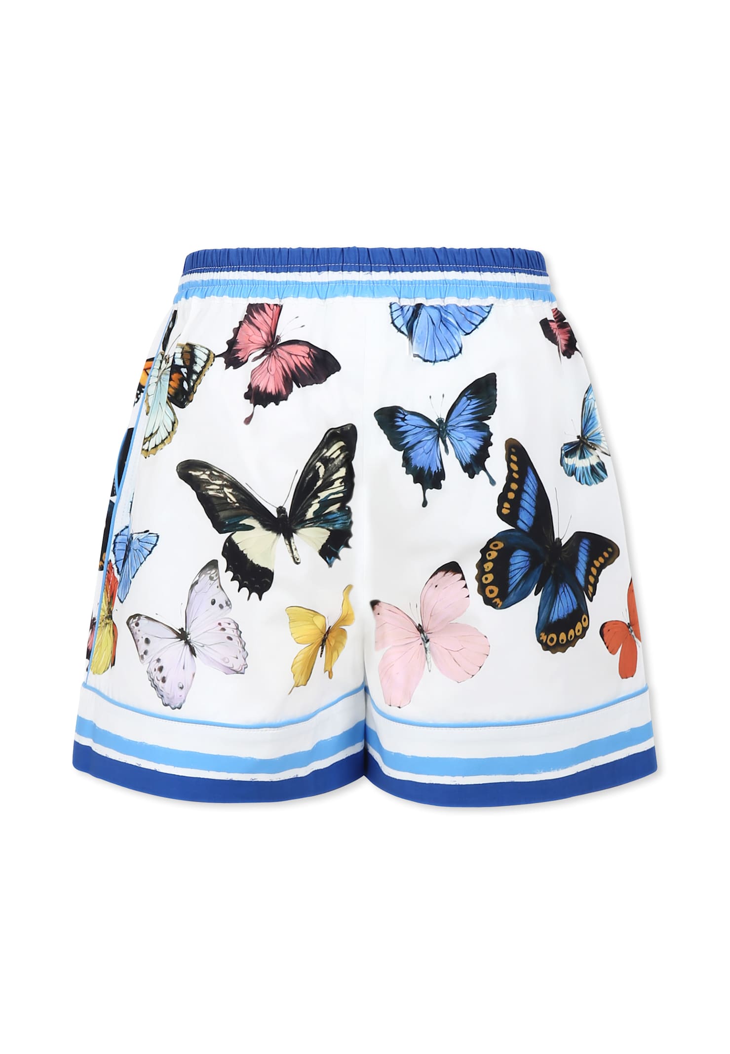 Dolce & Gabbana White Shorts For Girl With Butterflies In White