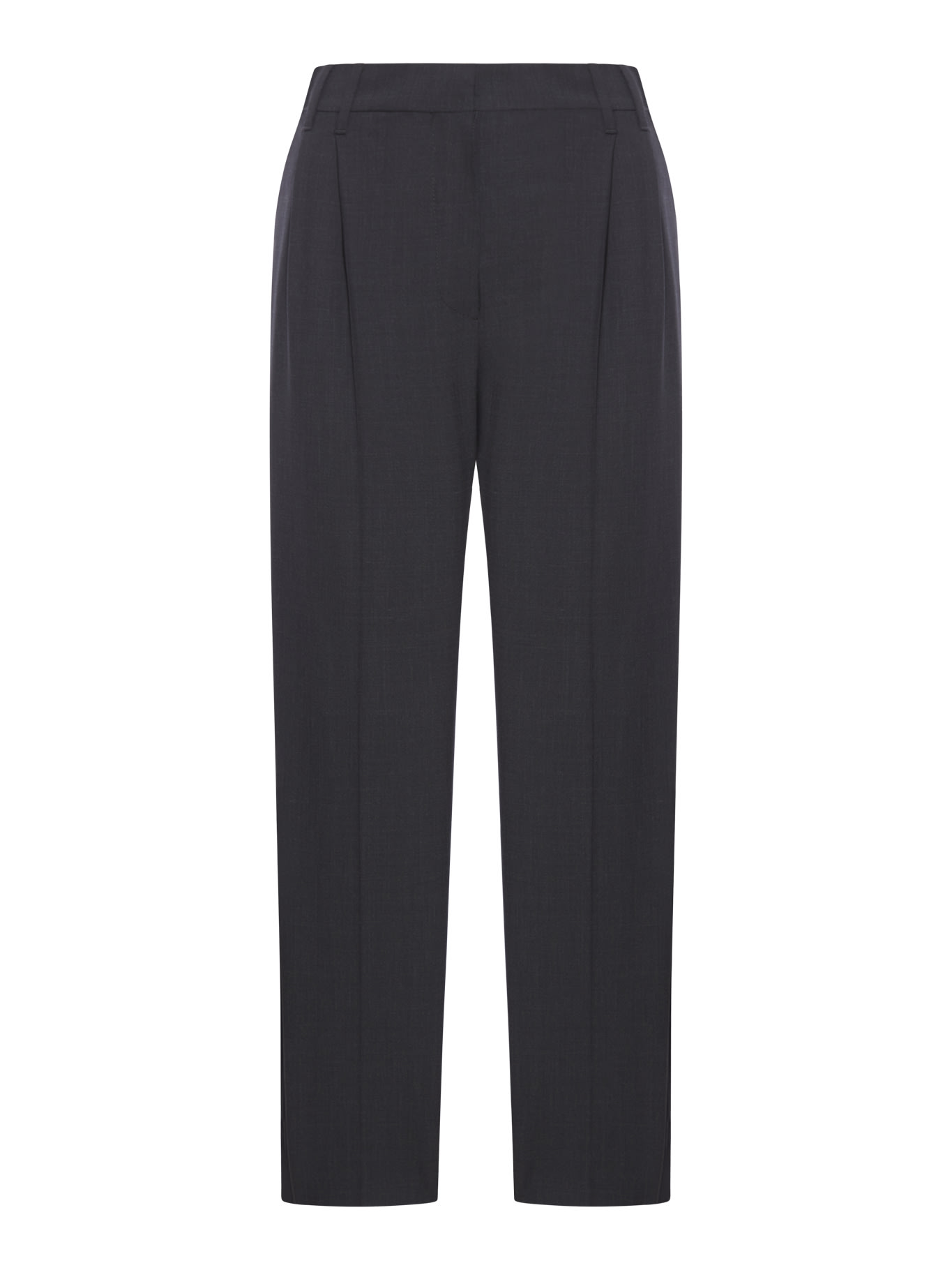 Shop Brunello Cucinelli Wool Pants In Black Stone