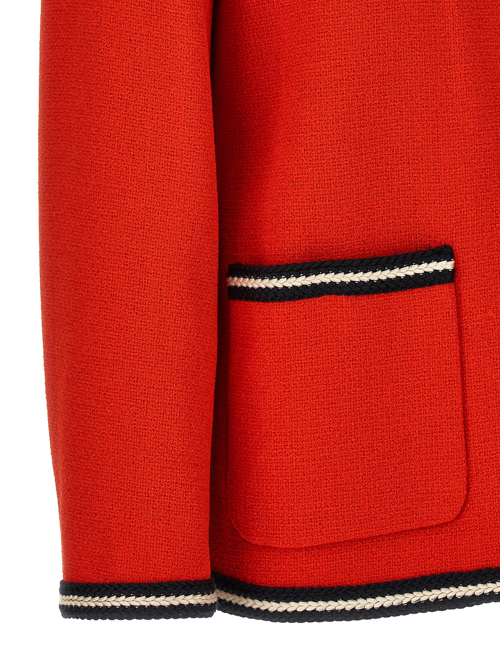 Shop Gucci Gg Tondo Tweed Jacket In Red
