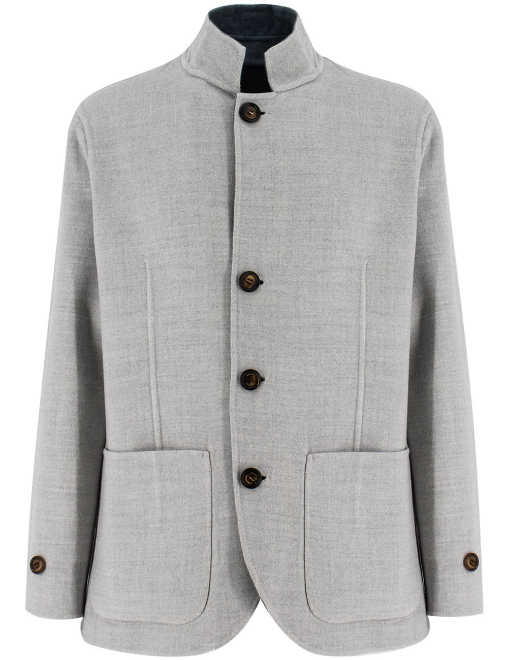 Shop Eleventy Jacket In Zucchero E Grigio Chiaro