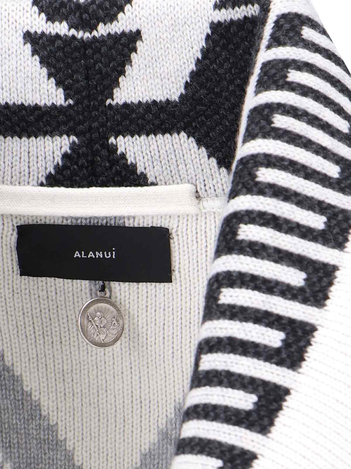 Shop Alanui Icon Jacquard Cardigan In Bianco
