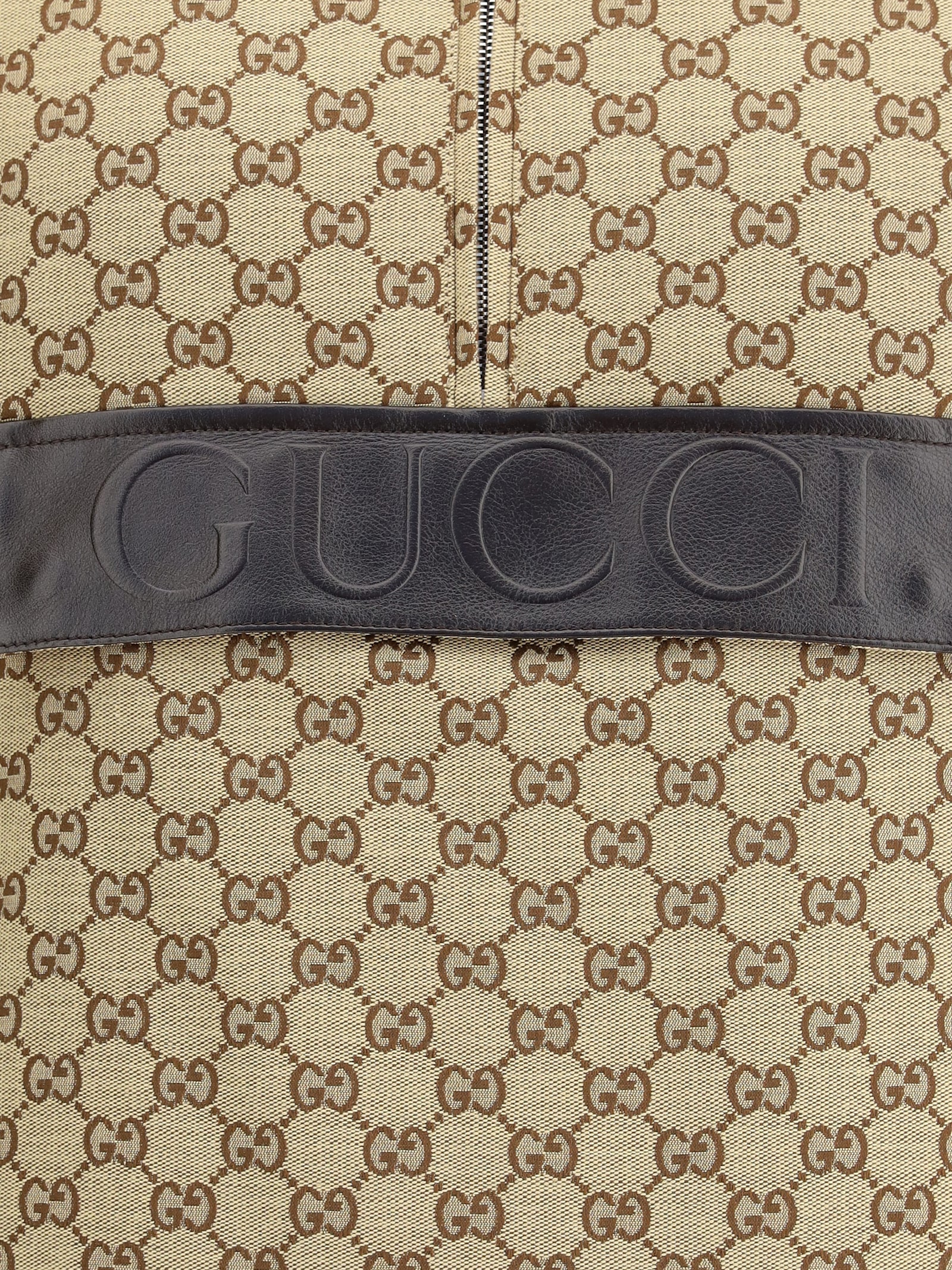 Gucci Bomber Gilet With Single Front Pocket In Brown