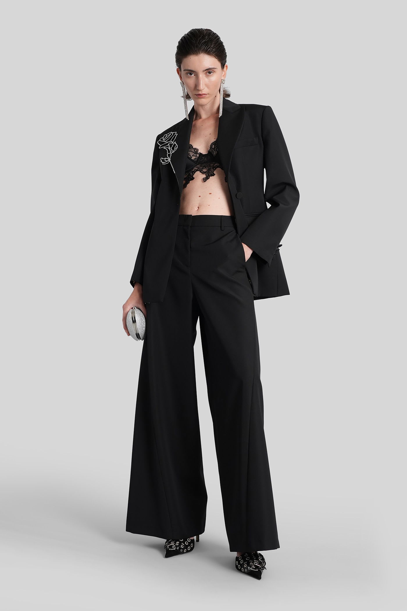 Blumarine Hose Mit Weitem Bein In Black