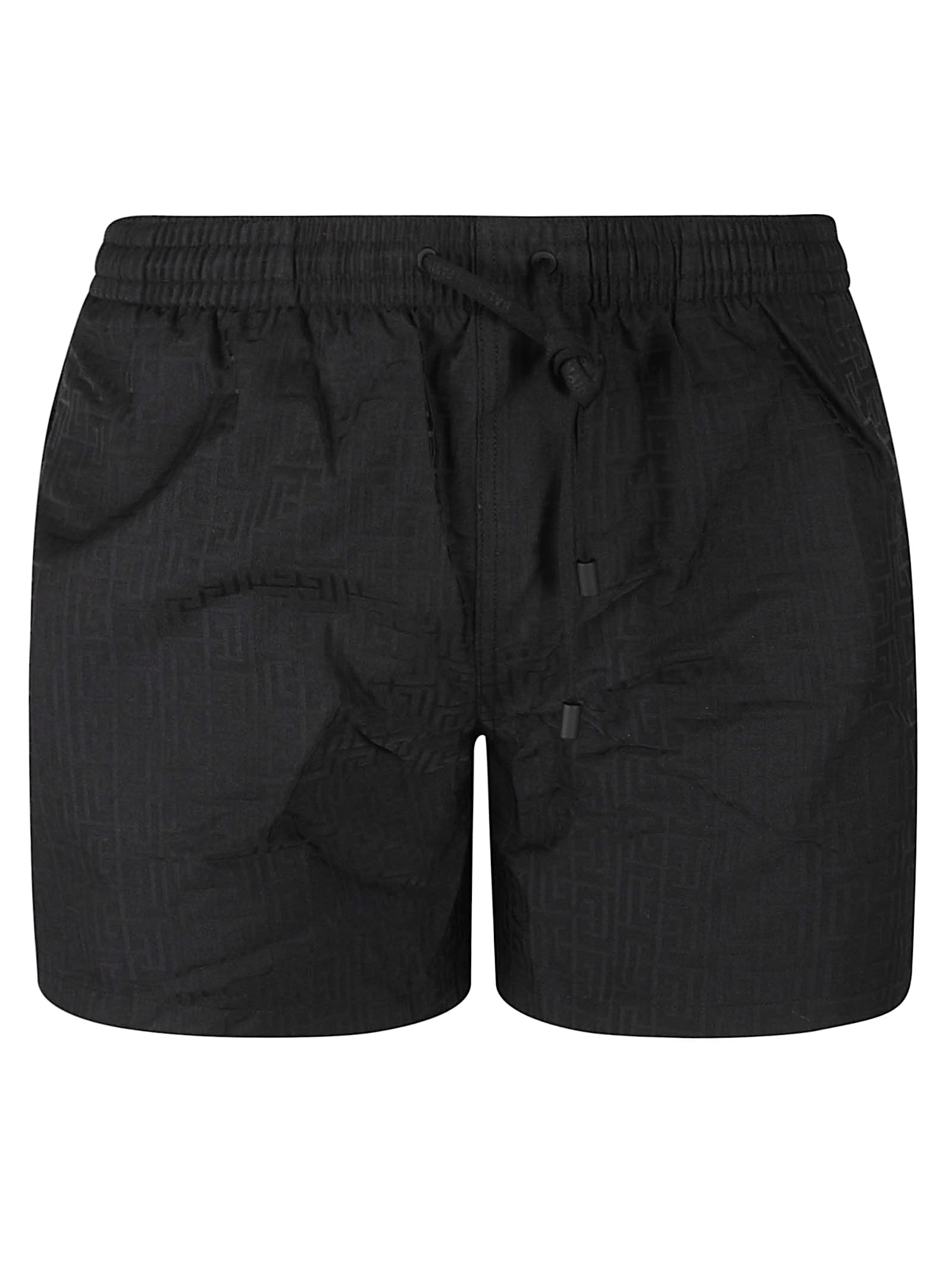 Shop Balmain Elastic Drawstring Waist Boxer Shorts