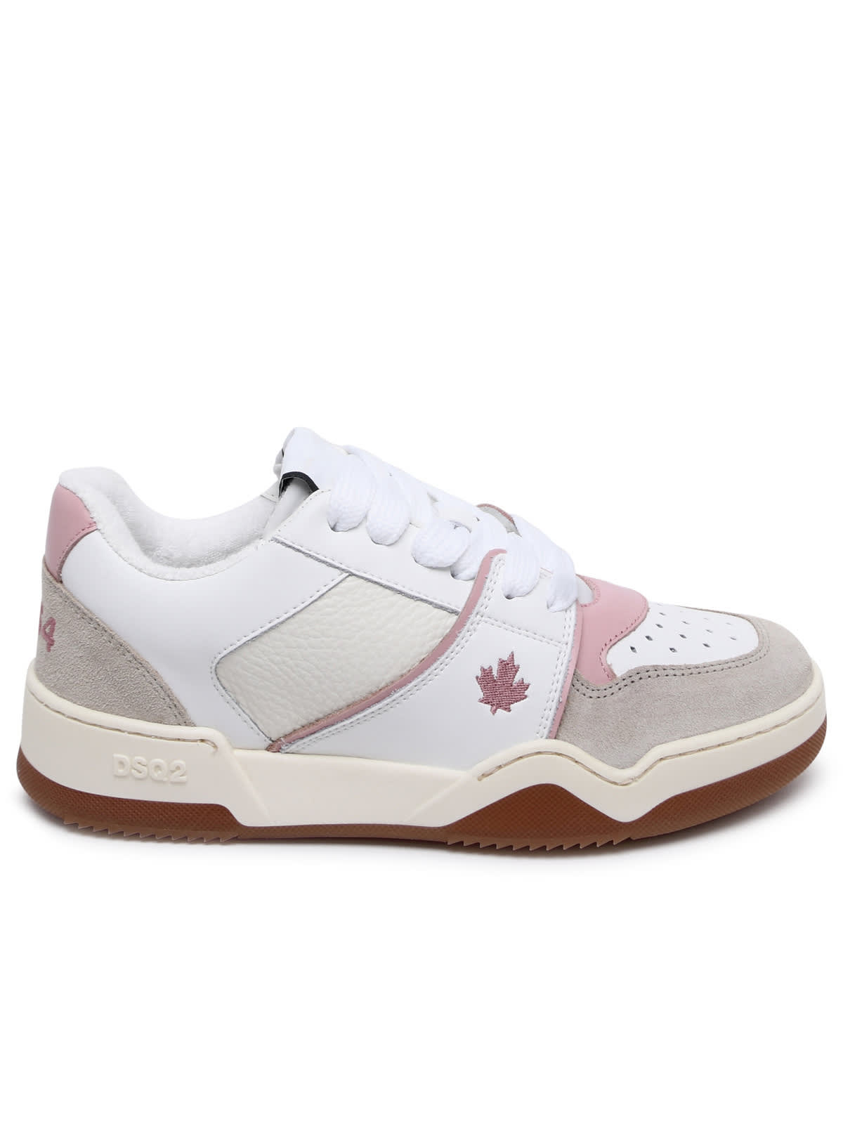 Dsquared2 Spiker White Leather Sneakers In Multicolor