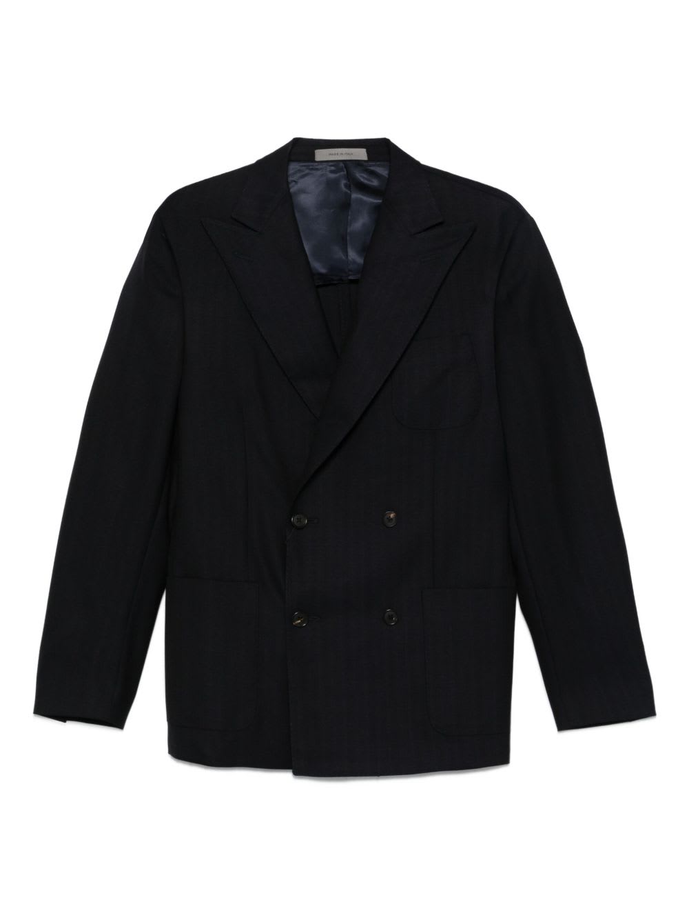 Corneliani Double-breasted Jacket In Black