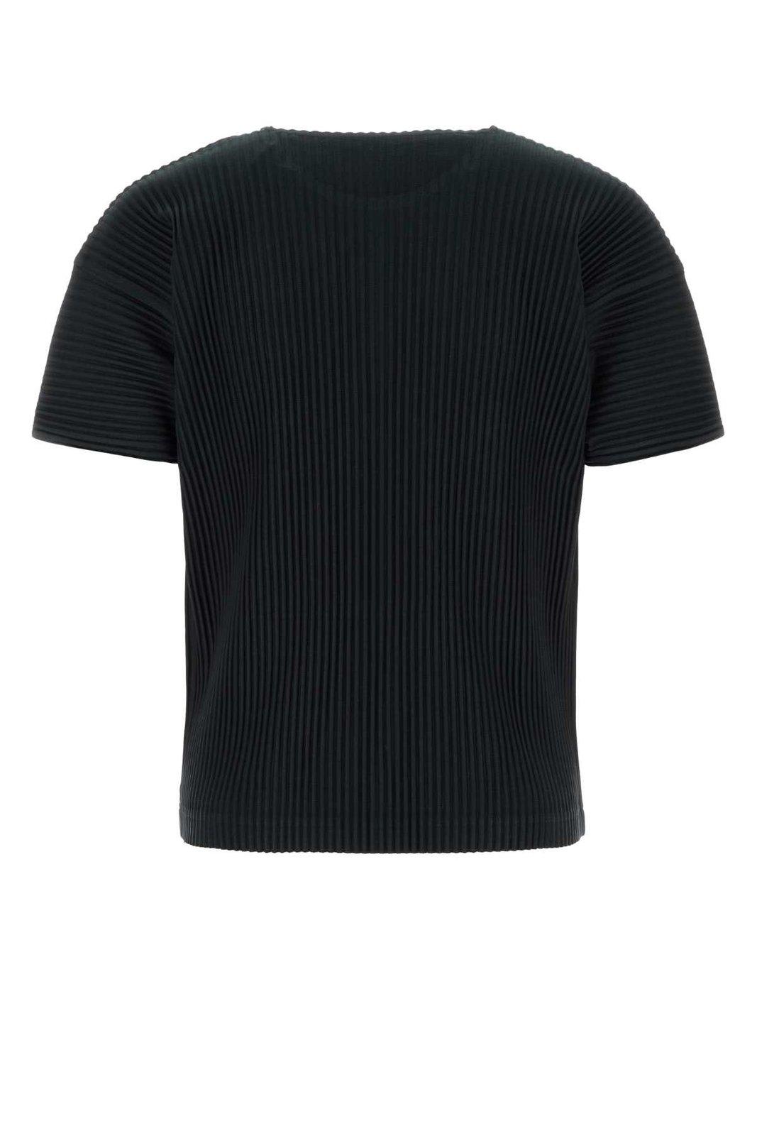 Shop Issey Miyake Crewneck Short-sleeved T-shirt In Black