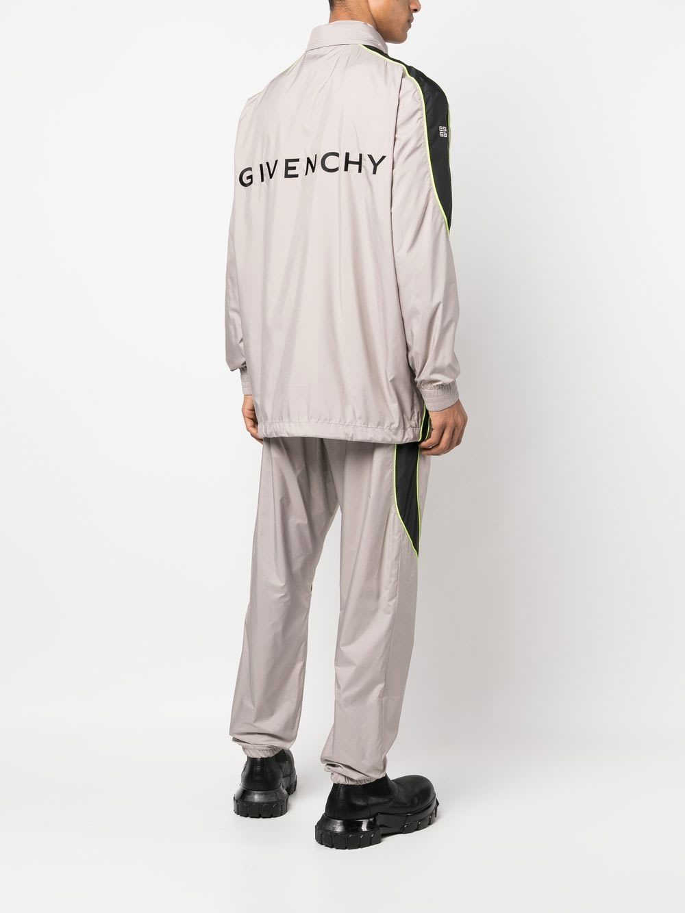 Givenchy Logo Zip-up Jacket With High Neck And Pockets In Gray