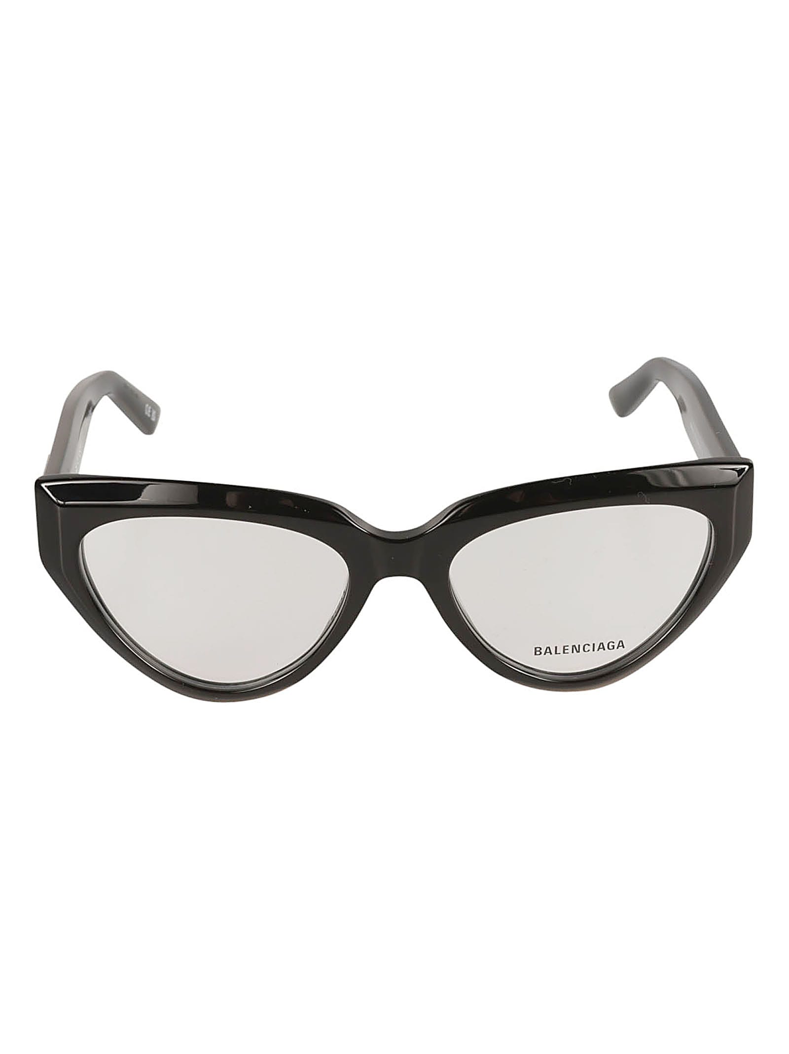 Balenciaga Bb Plaque Cat Eye Frame Glasses In Black/transparent