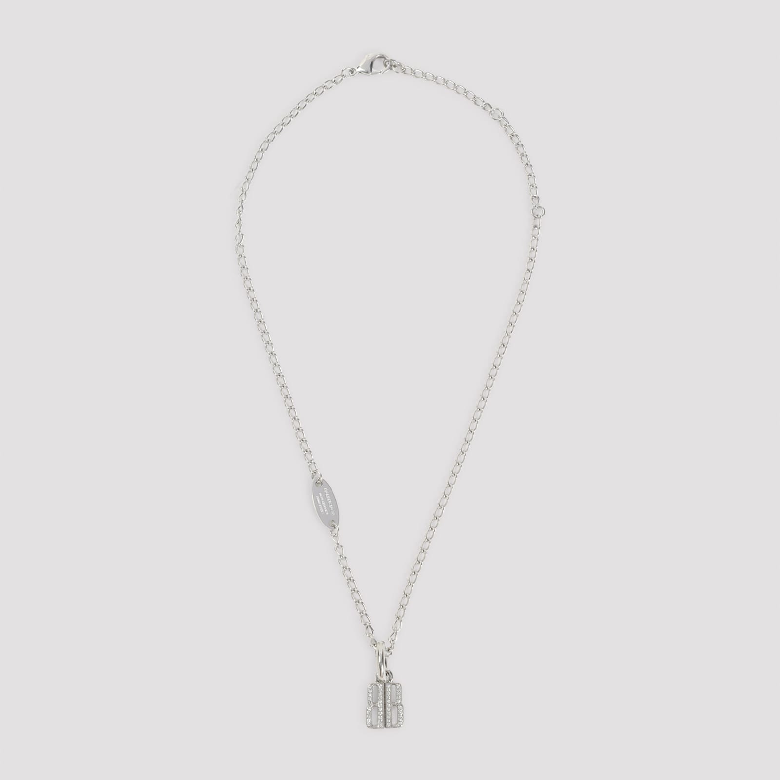 Balenciaga Delicate Chain Link Pendant Necklace In Silver