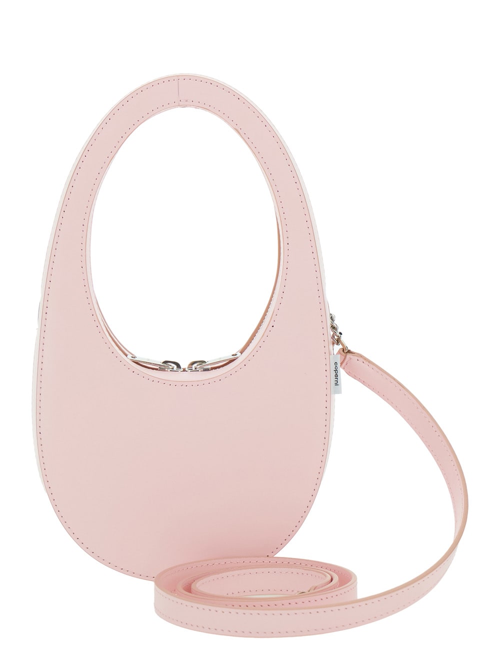 Coperni Mini Swipe Pink Crossbody Bag With Embossed Logo And Removable Shoulder Strap In Leather Woman In Rosa
