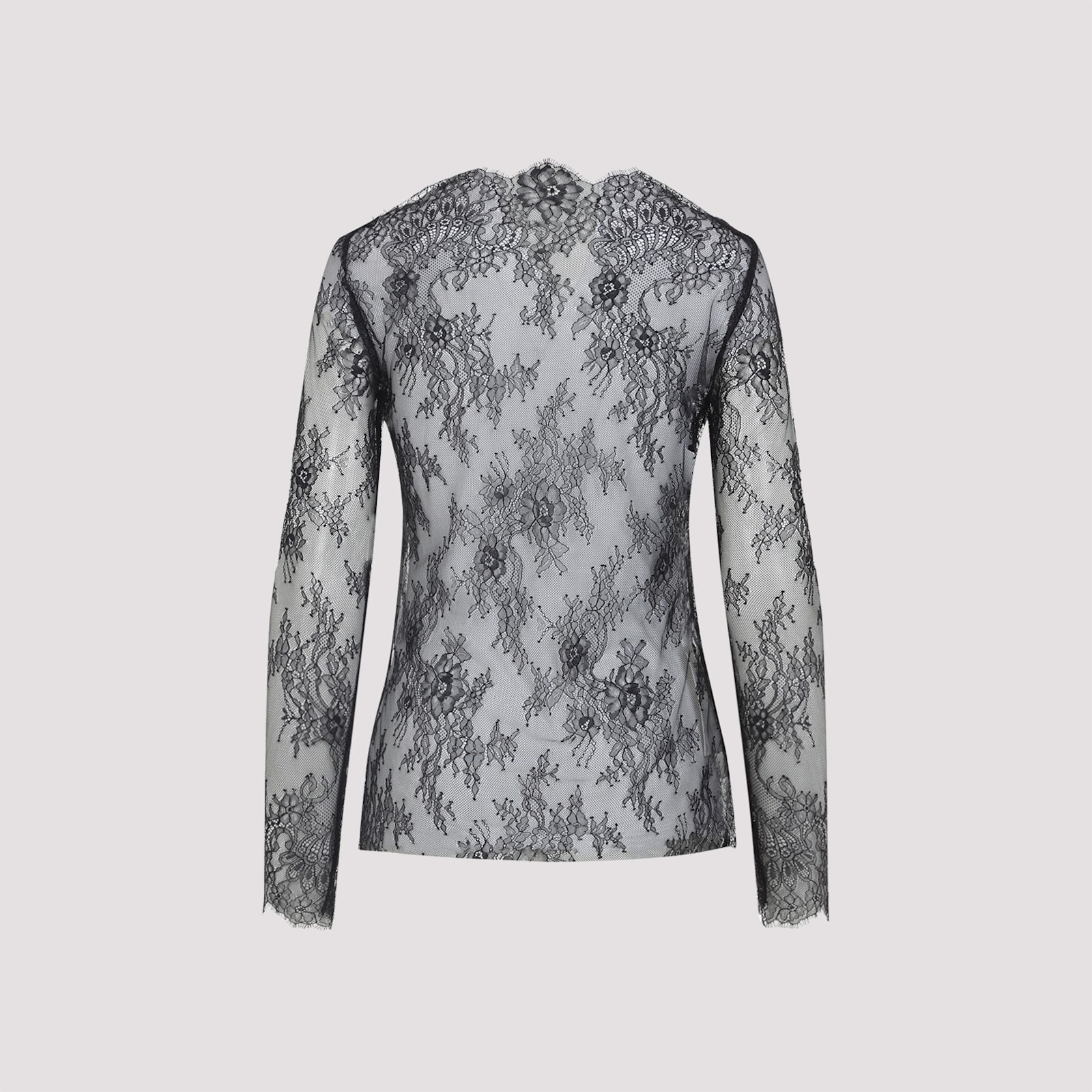 Alberta Ferretti Alberta Ferreti Lace Ls T-shirt In Gray