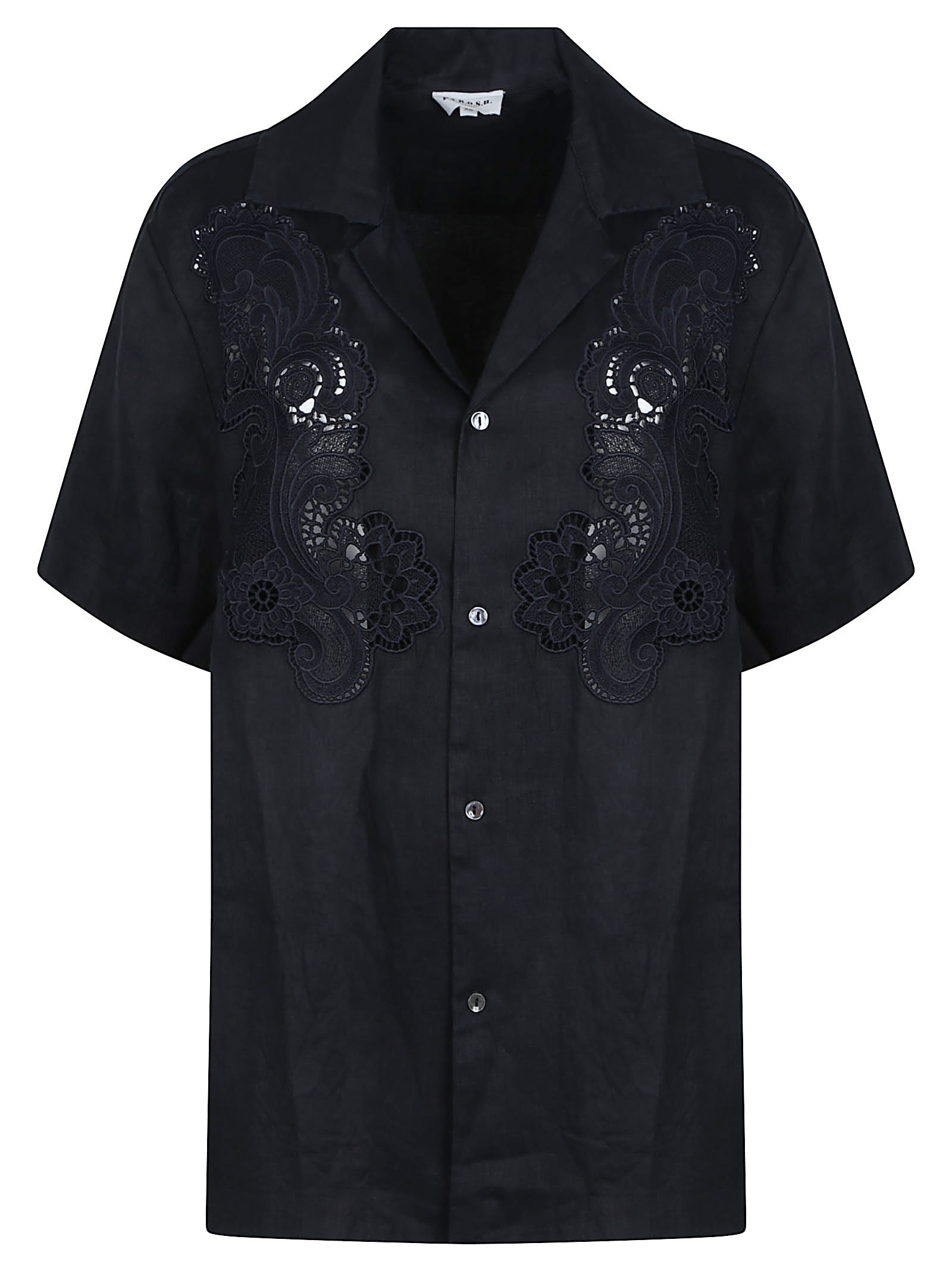 P.a.r.o.s.h Beach25 Short Sleeve Shirt In Black