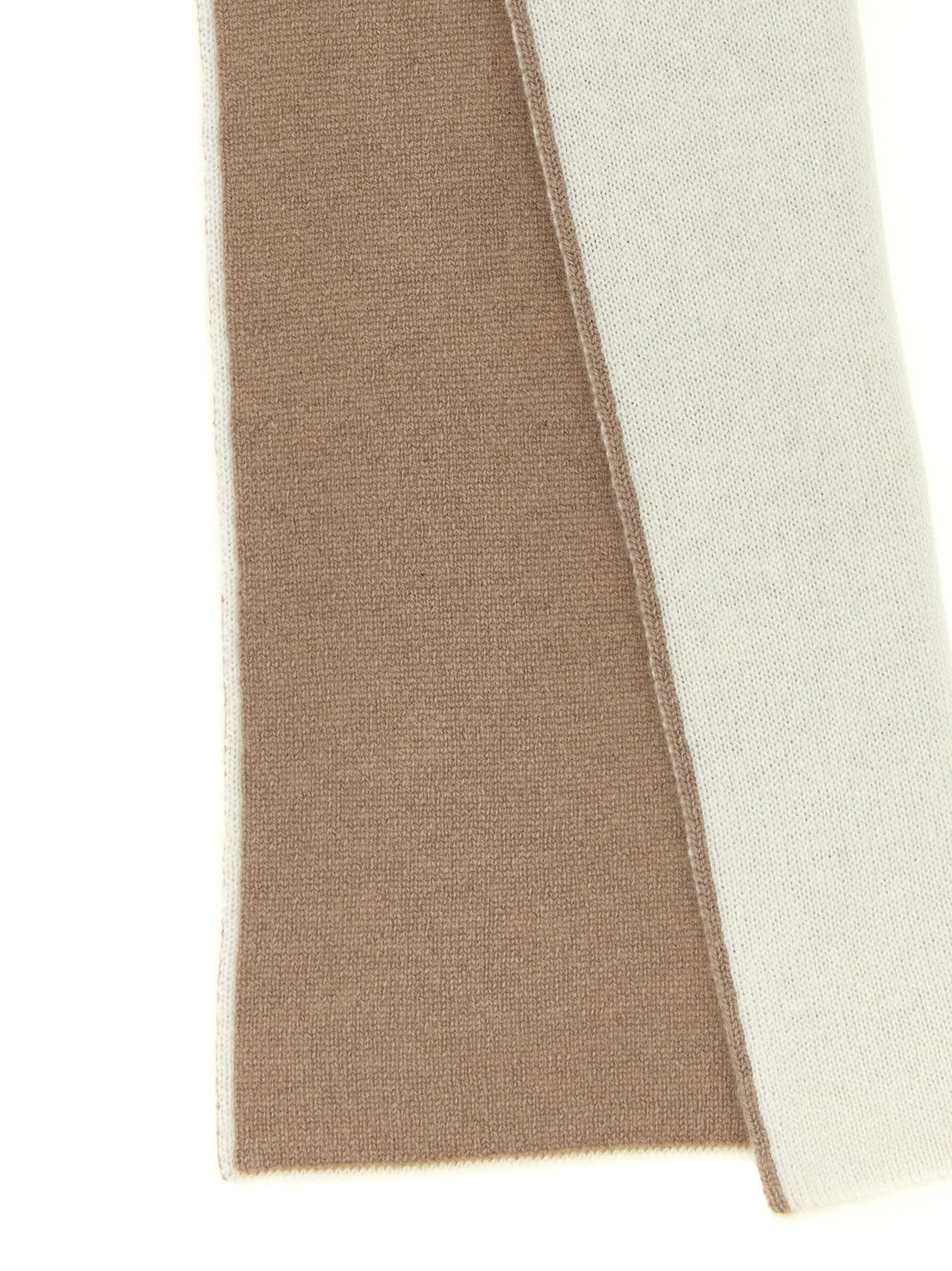 Moorer Twisted Mongolian Cashmere Scarf With Front Button Detail In Gold