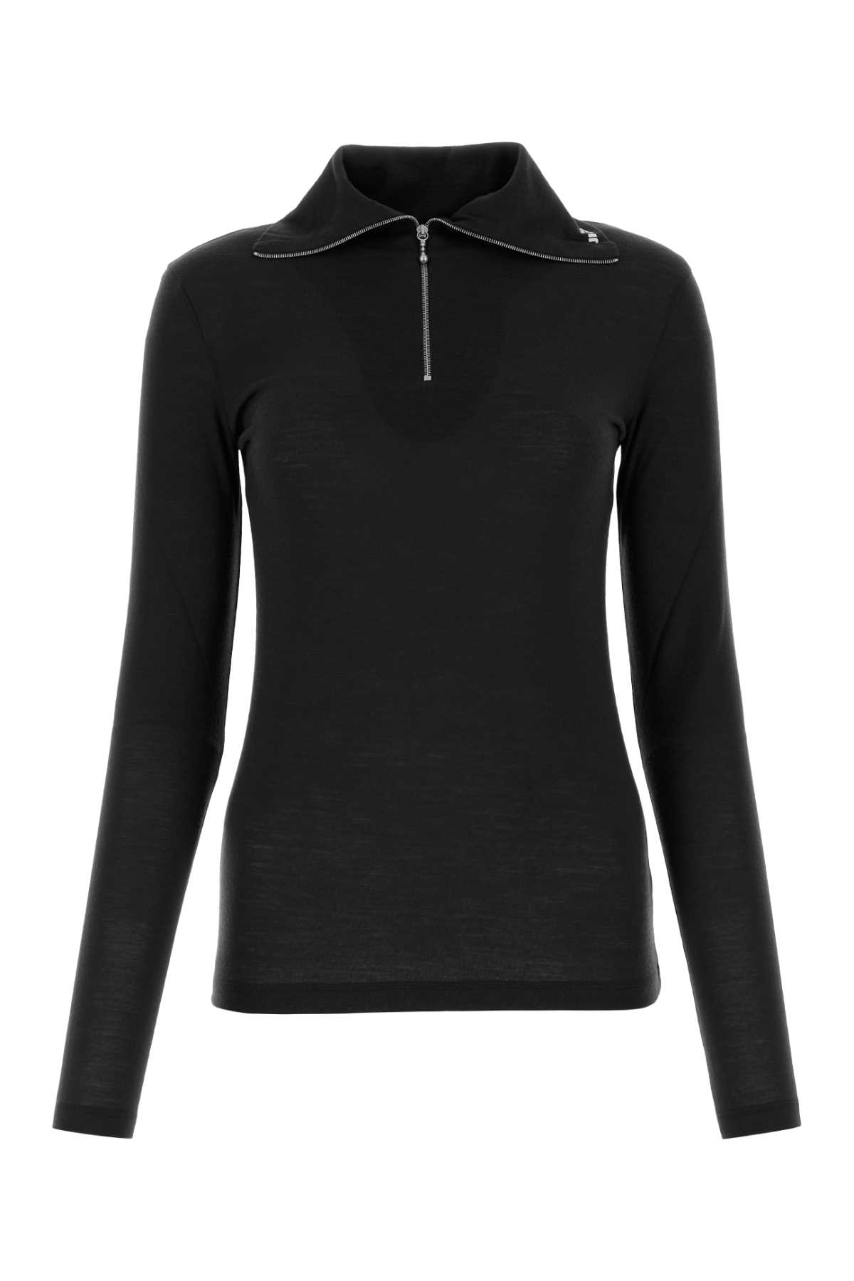 Shop Jil Sander Black Polyester Blend Top In 001