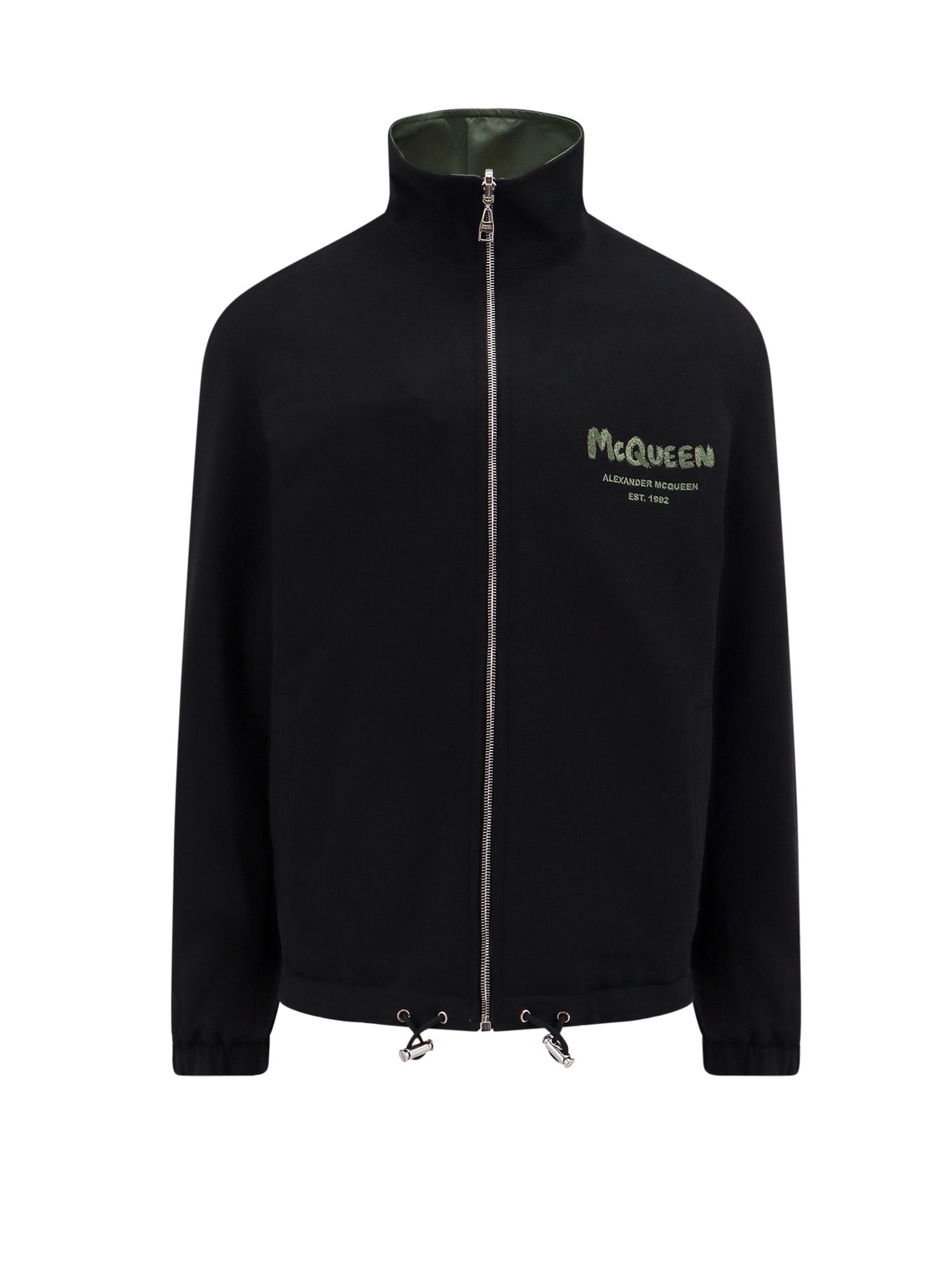Shop Alexander Mcqueen Jacket In Black/khaki