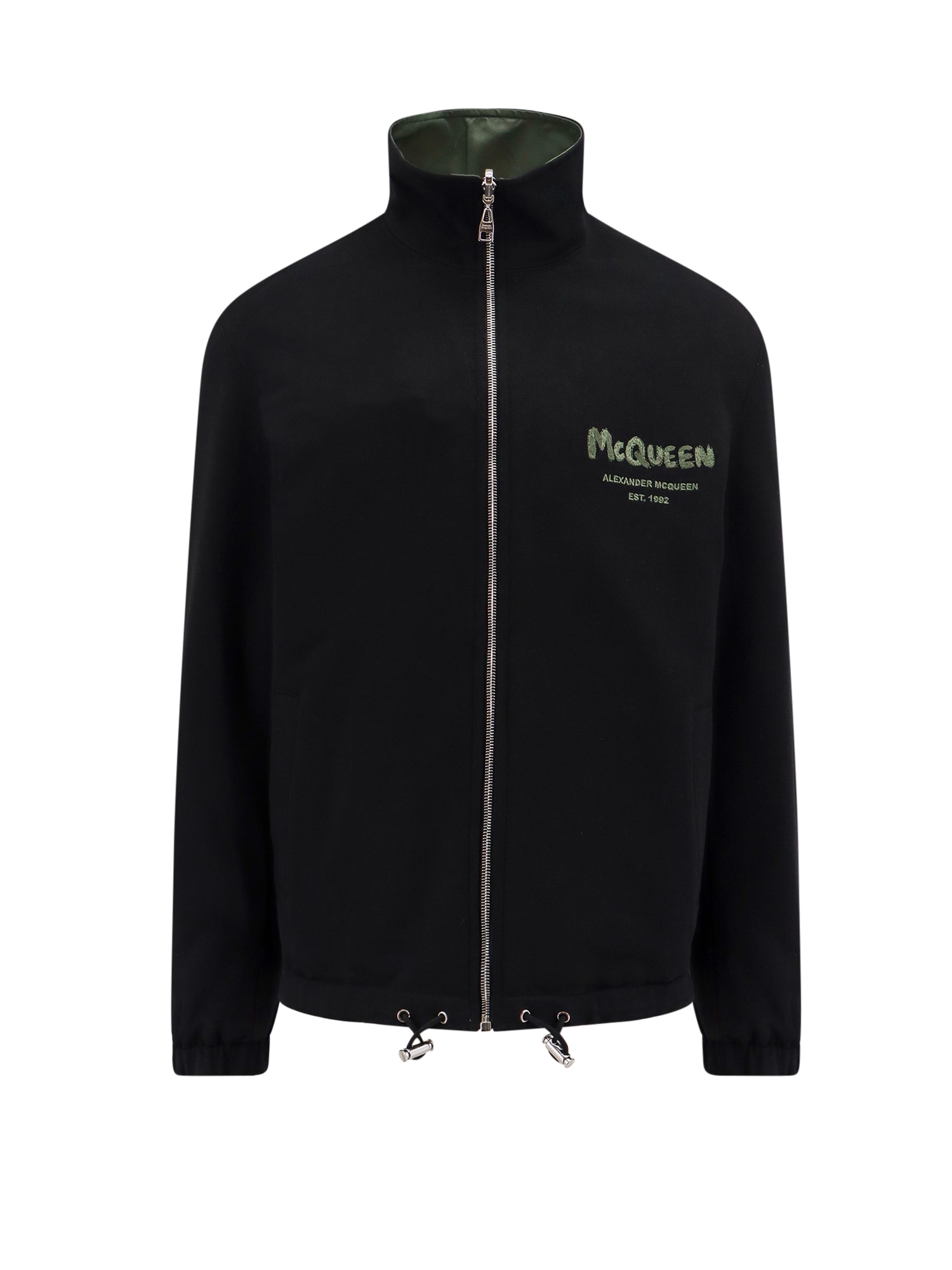 Alexander Mcqueen Graffiti Reversible Jacket In Green