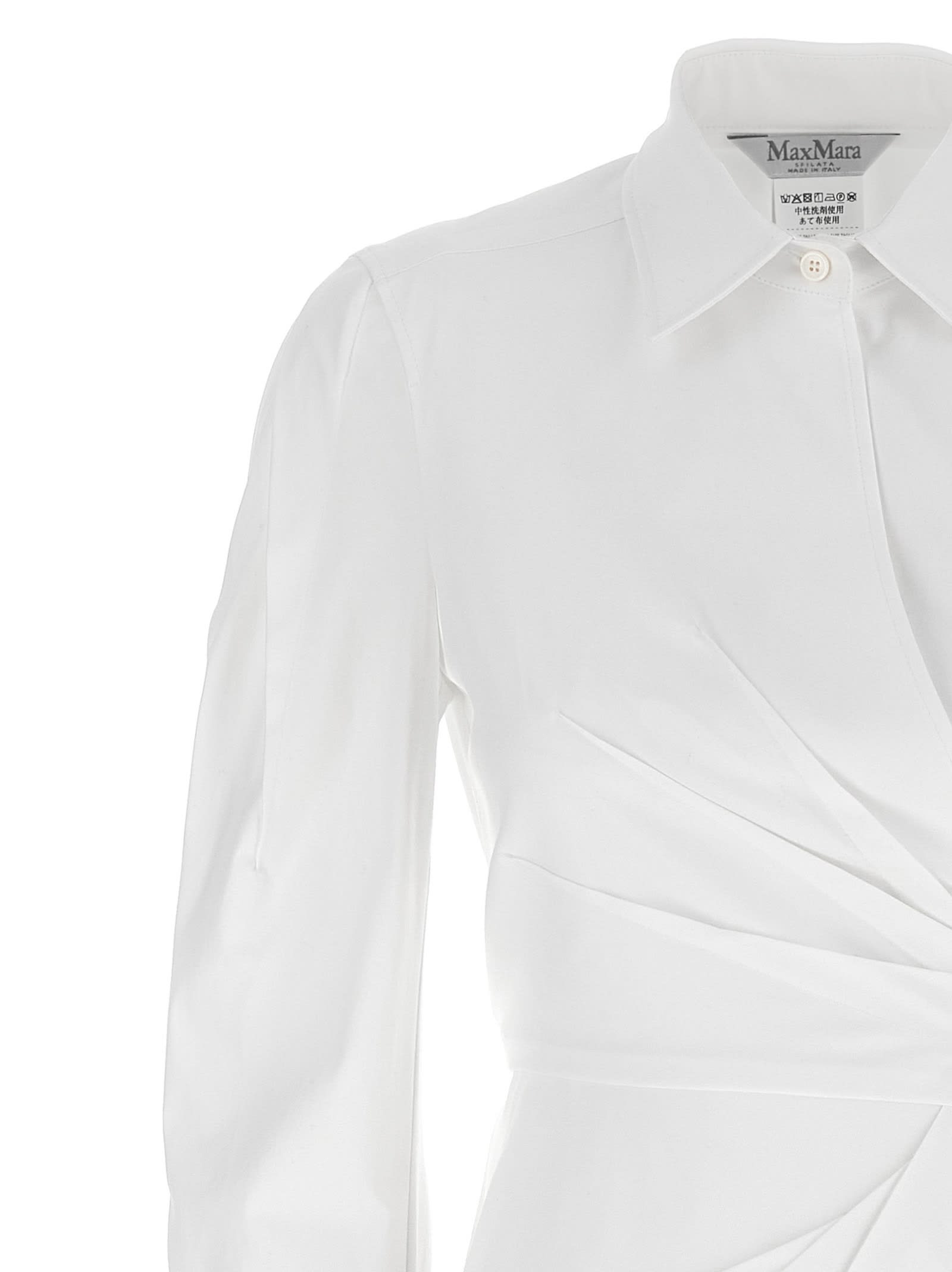 Max Mara Wrap Design Dress Buttoned Cuffs In White