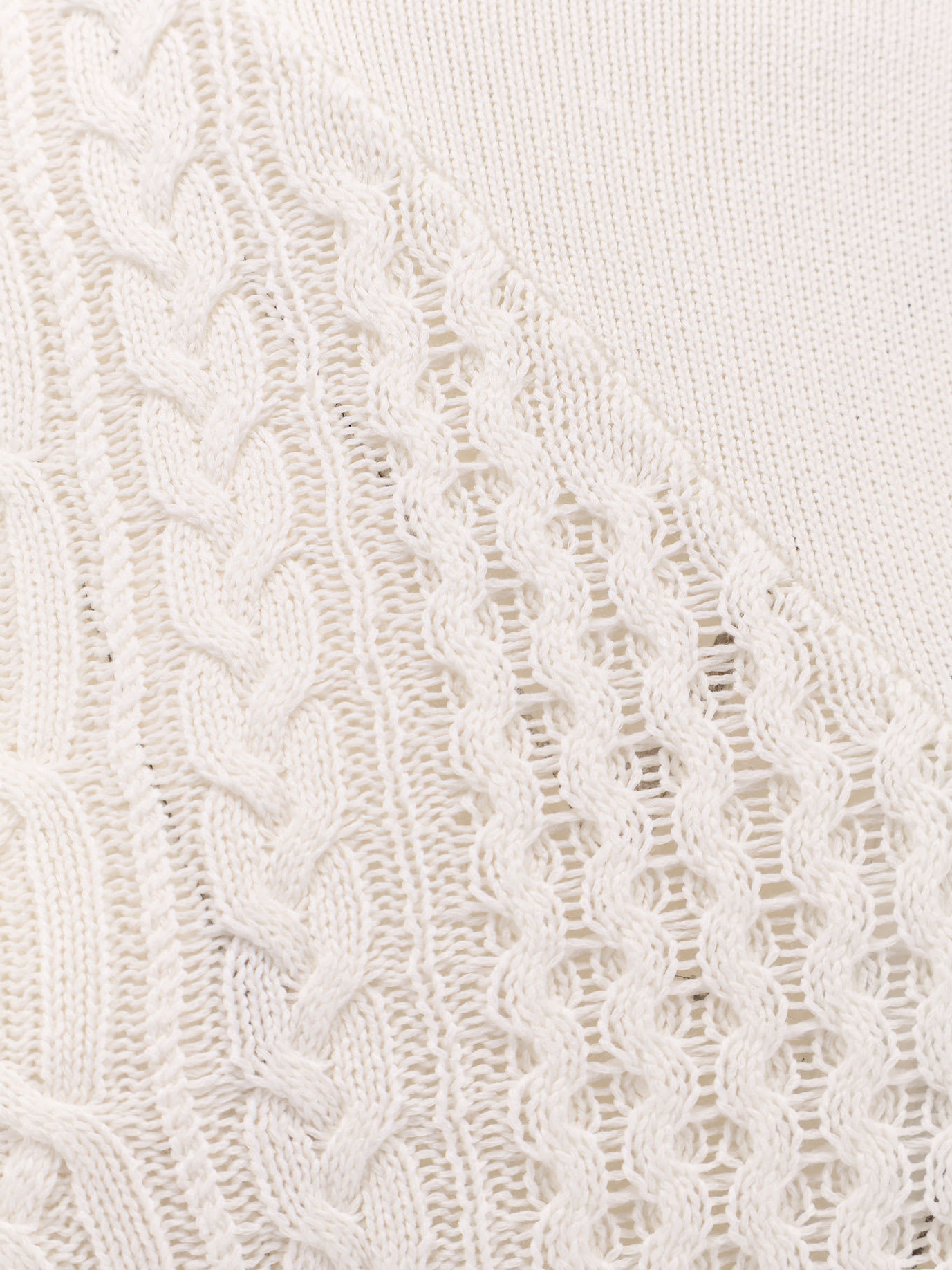 Sacai Asymmetrical Cotton Blend Sweater In White