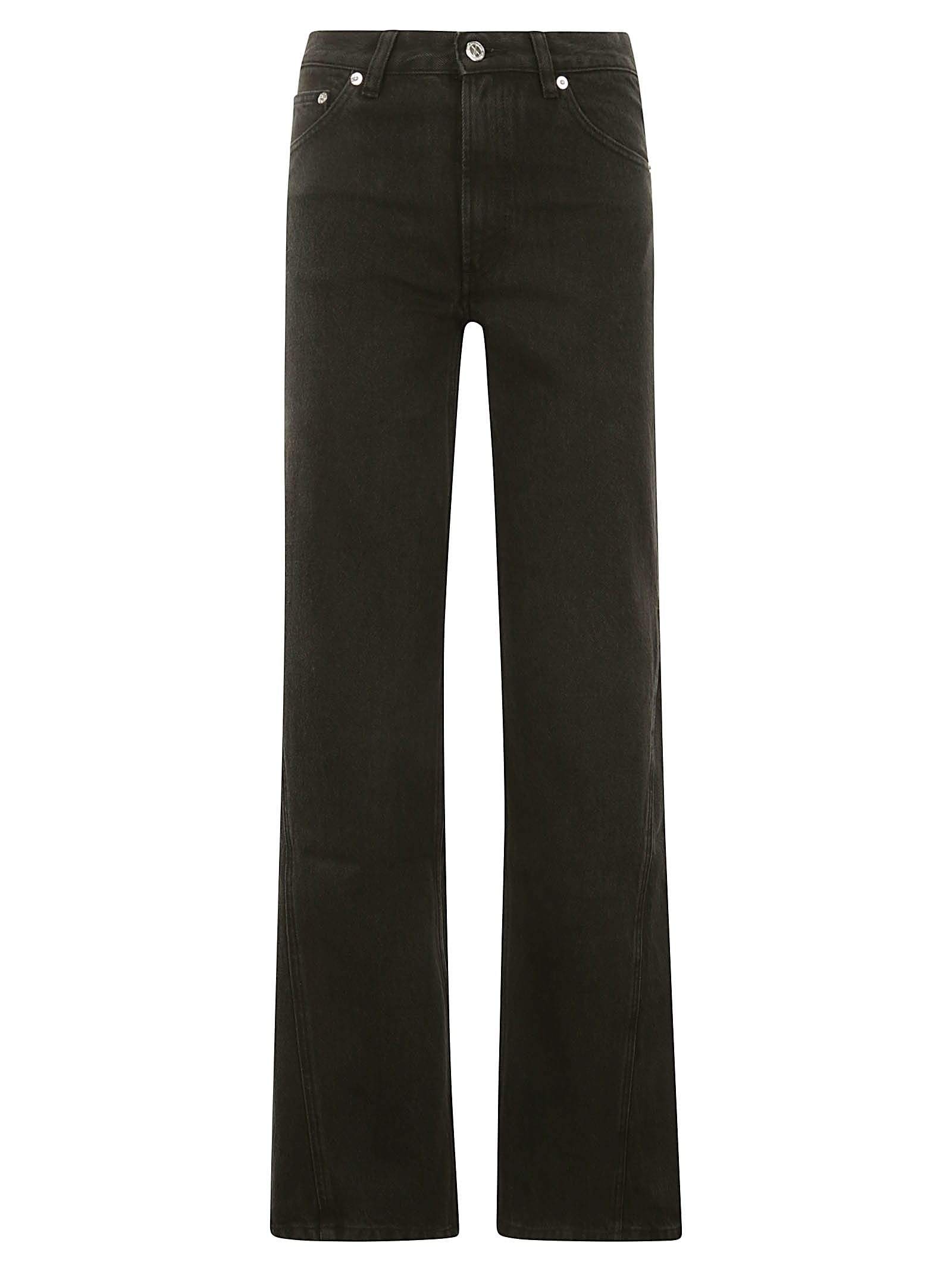 Button Detailed Straight Leg Jeans