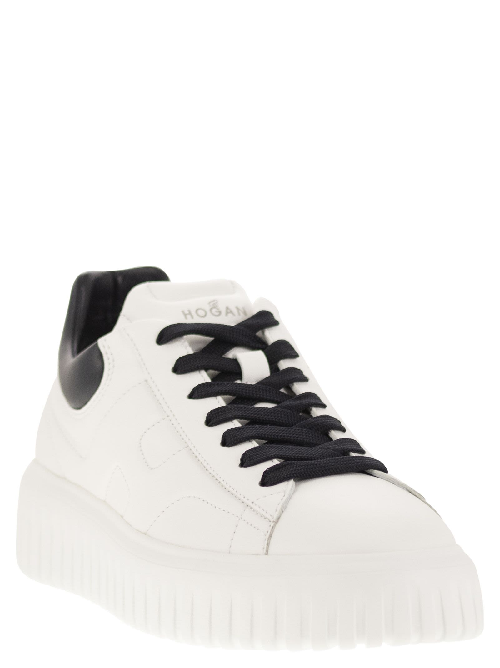 Shop Hogan H-stripes - Sneakers In White/blue