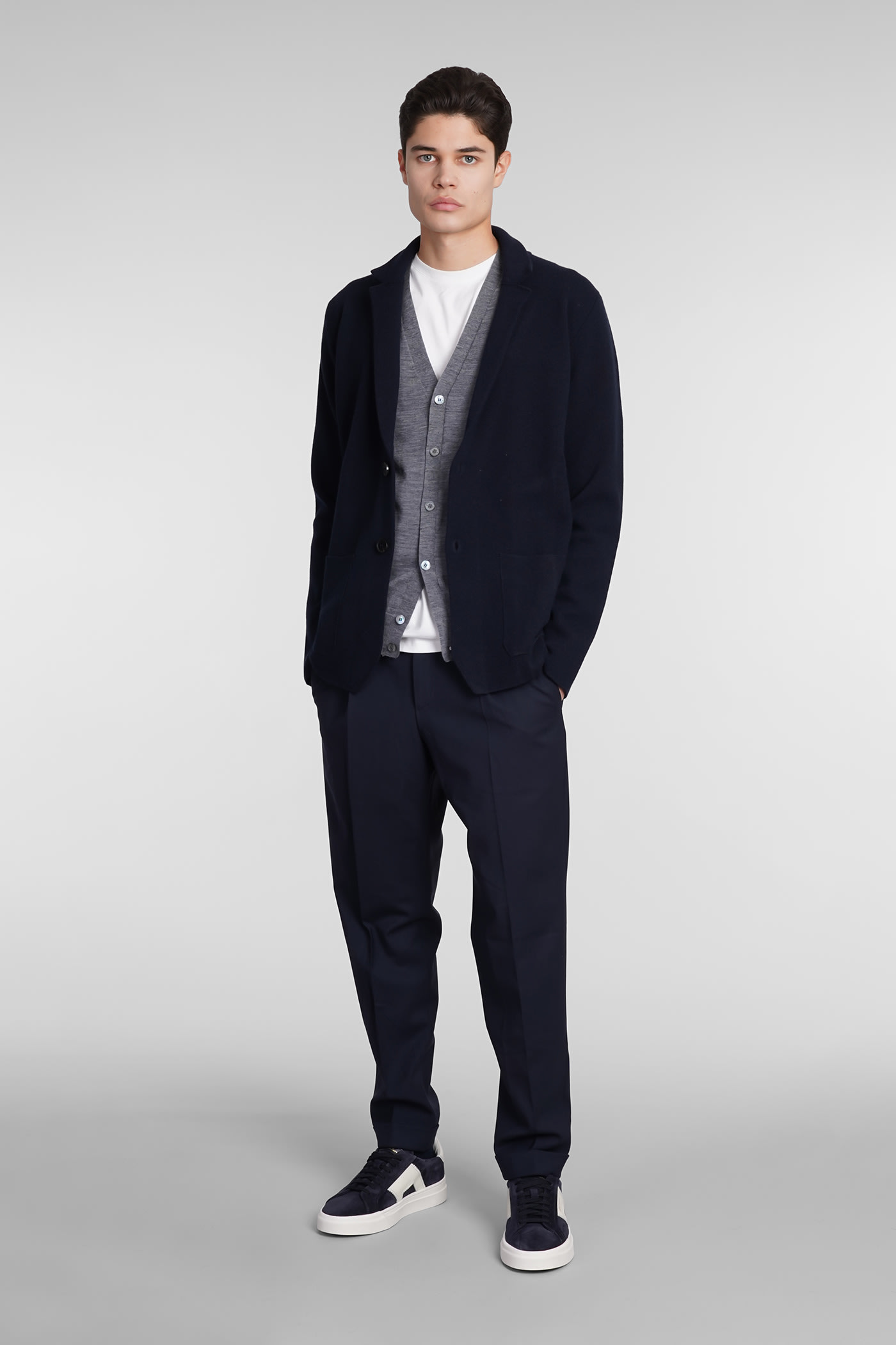 Shop Ballantyne Cardigan In Grey Wool