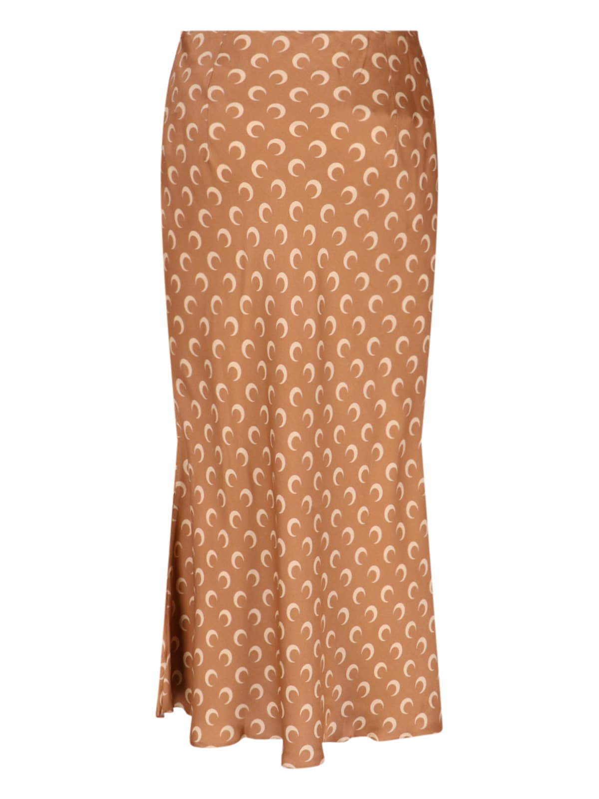 Shop Marine Serre Flou Moon Midi Skirt In Brown