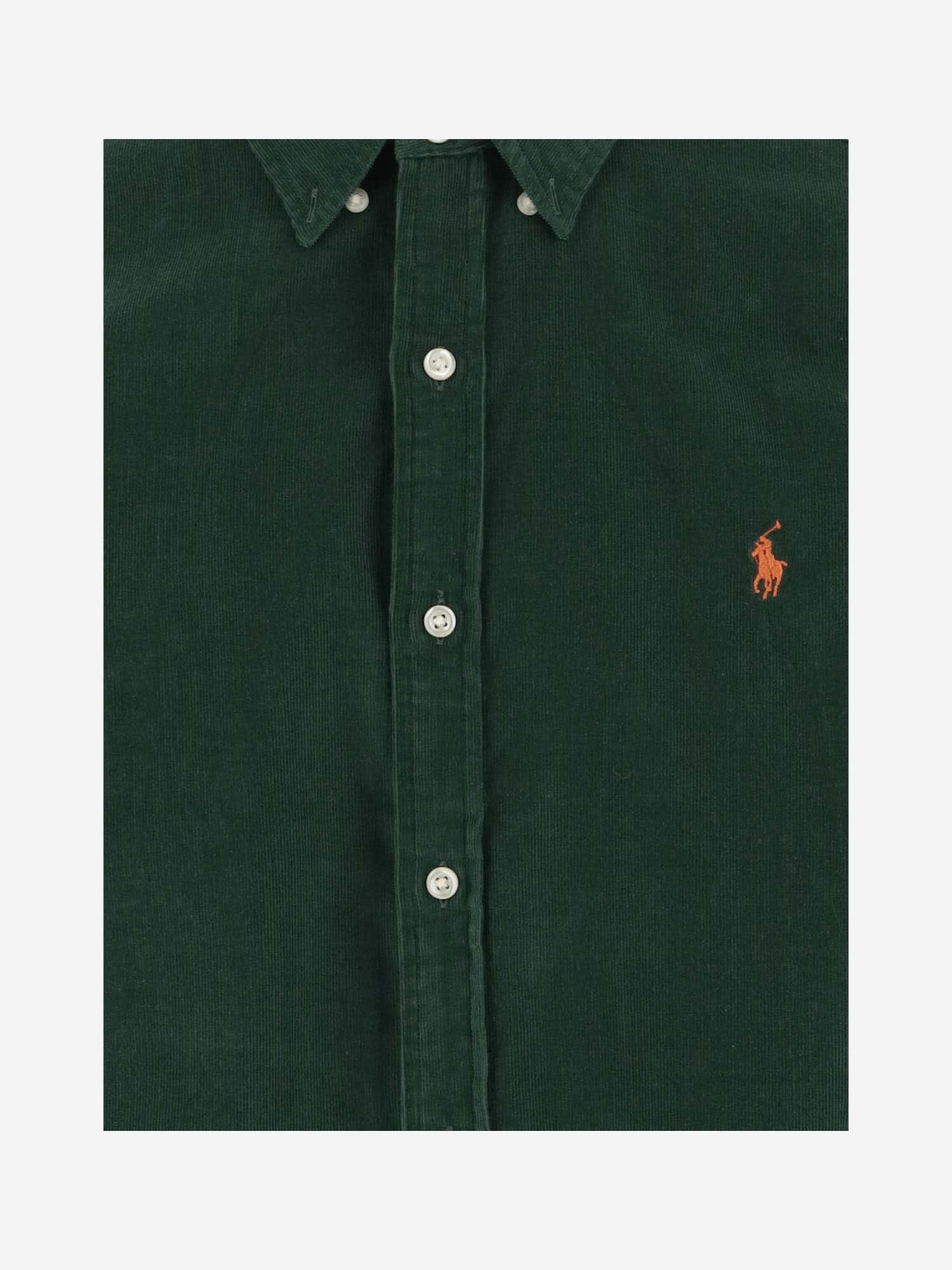 Shop Polo Ralph Lauren Cotton Shirt With Logo In Green