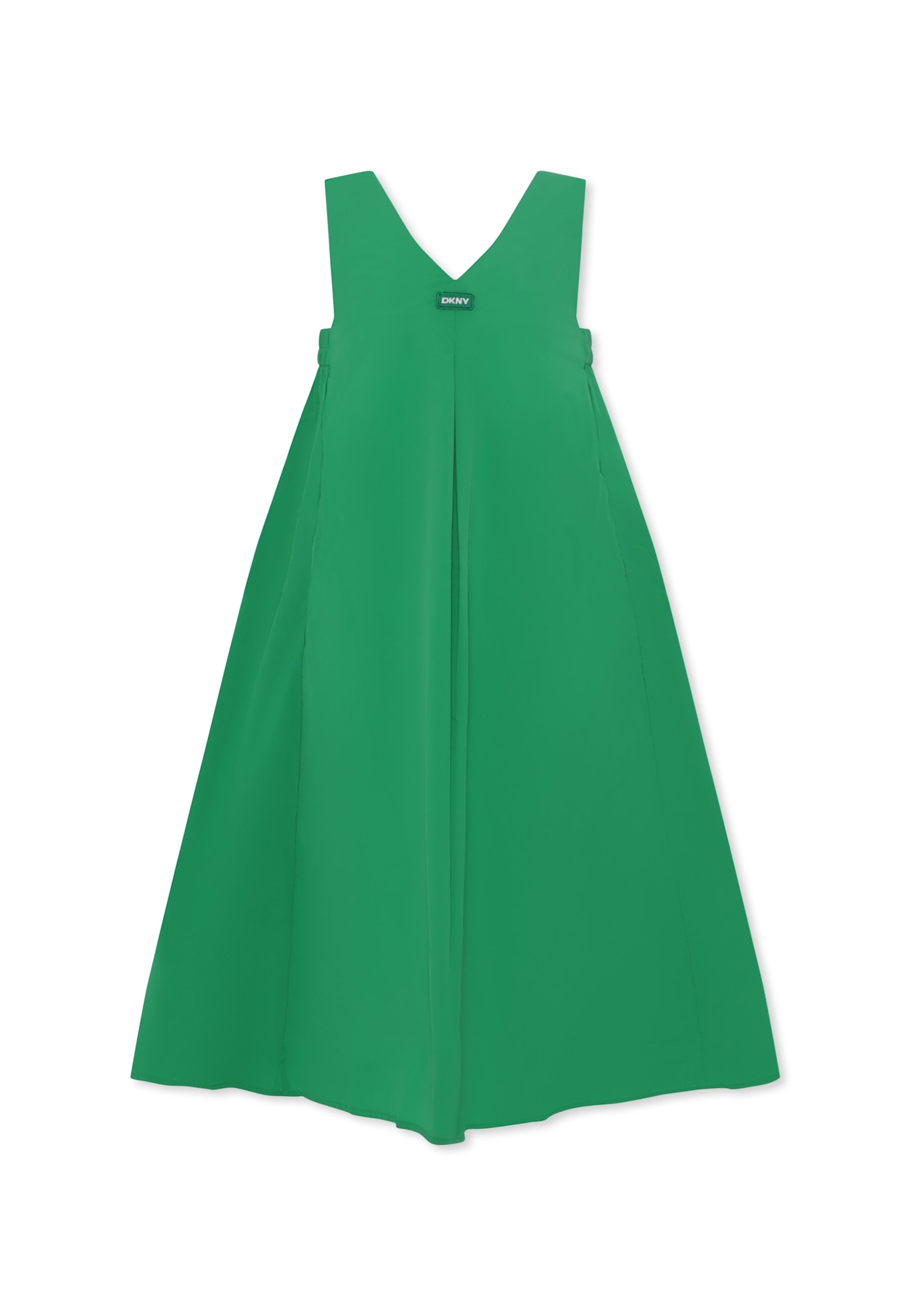 Dkny Green Sleeveless Dress For Girl With Logo In Green