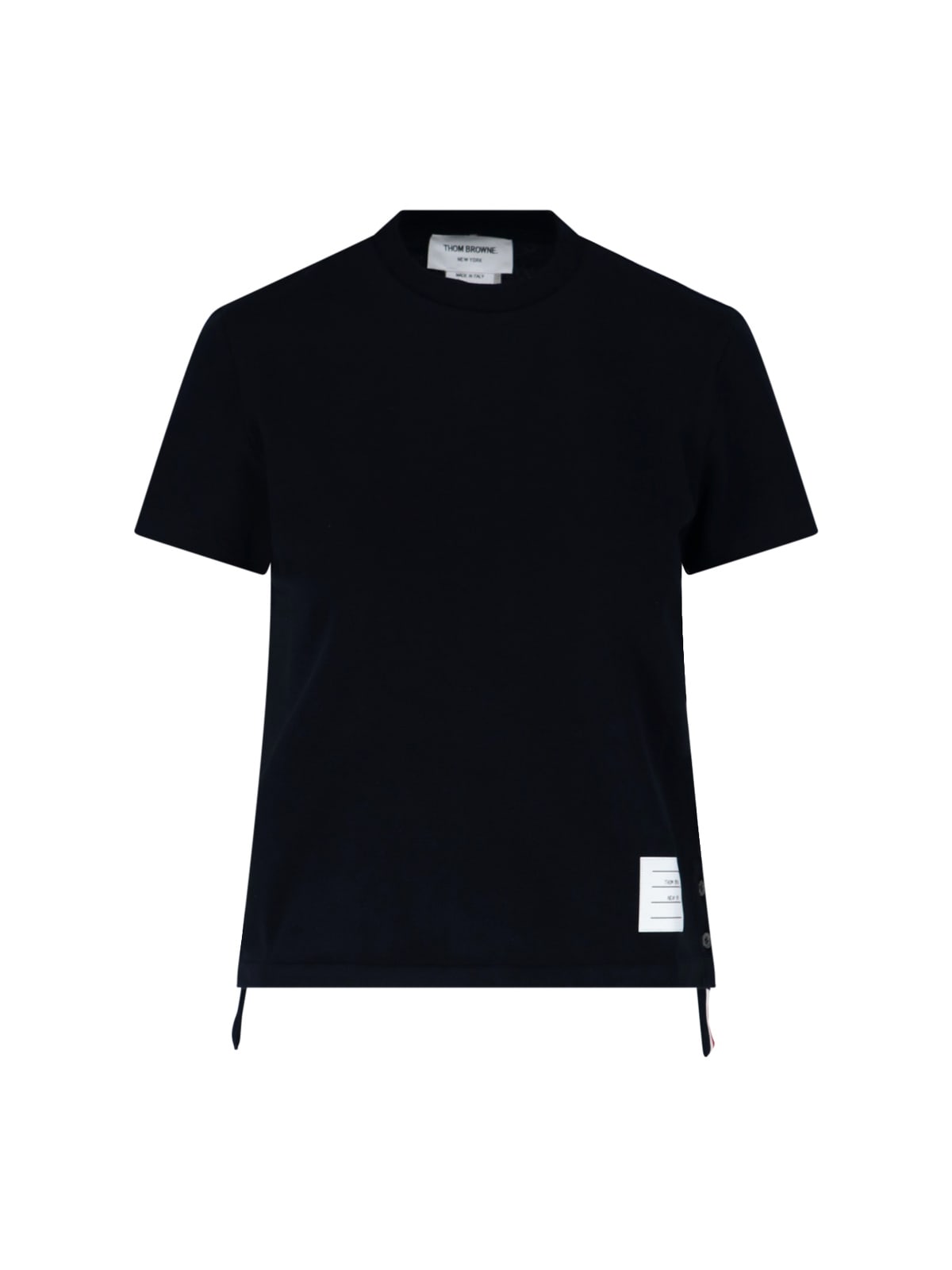 Shop Thom Browne Back Tricolour Stripes T-shirt In Blue
