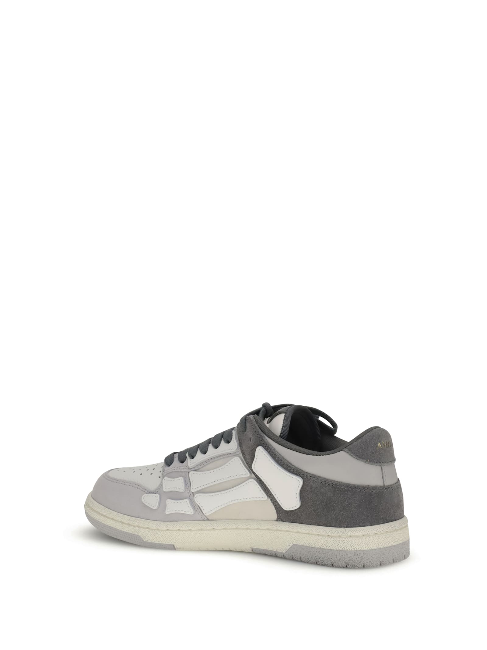 Amiri Distressed Low Top Sneakers With Skeleton Detail In Gray