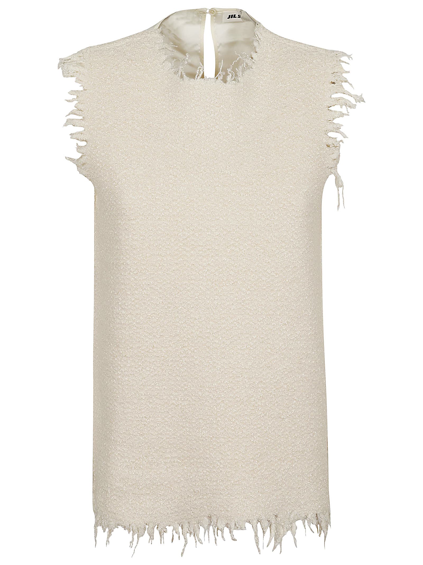 Shop Jil Sander Slvs Cn Knitted Top In Coconut