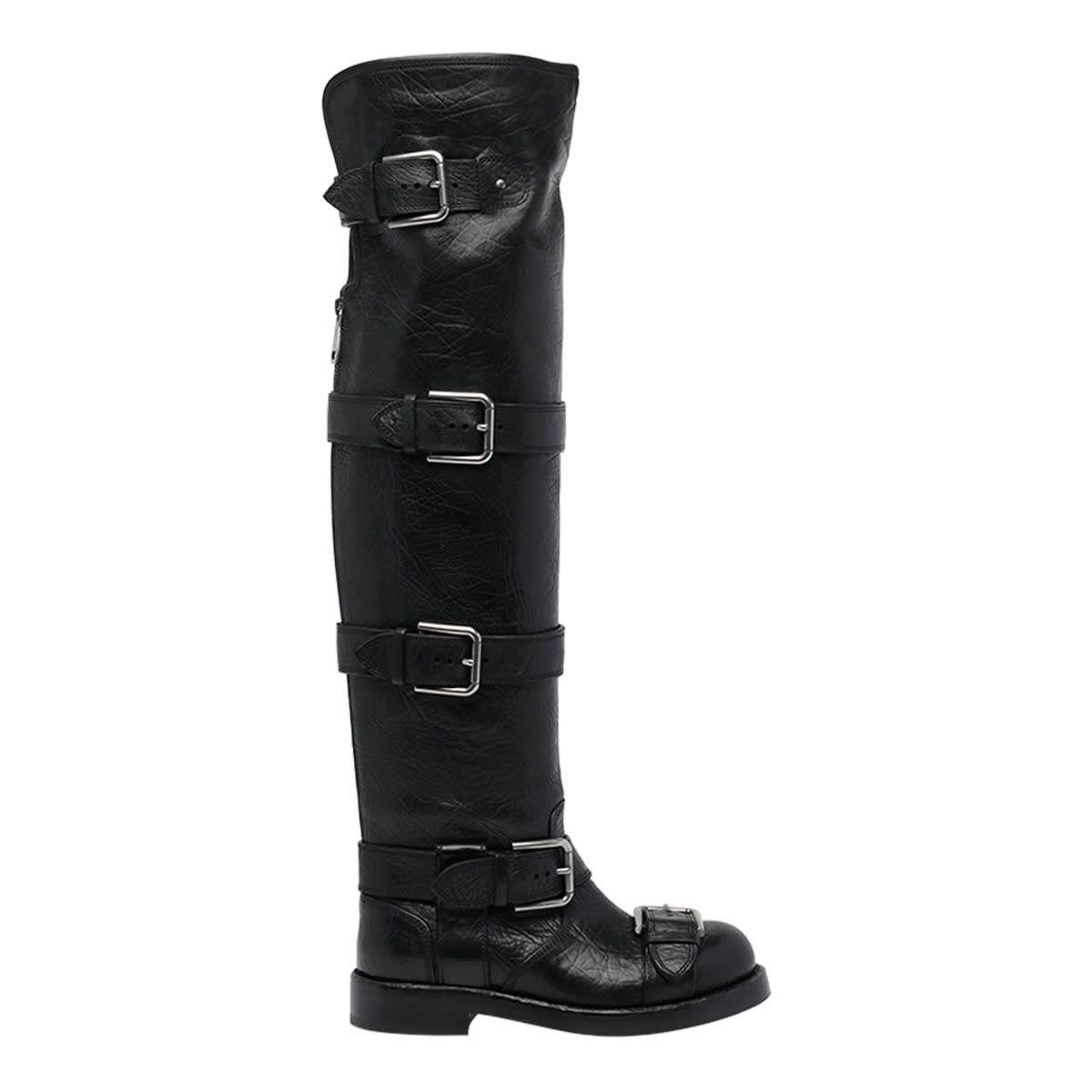 Dolce & Gabbana Stylish Ankle Boots Featuring Buckle Detail In Black