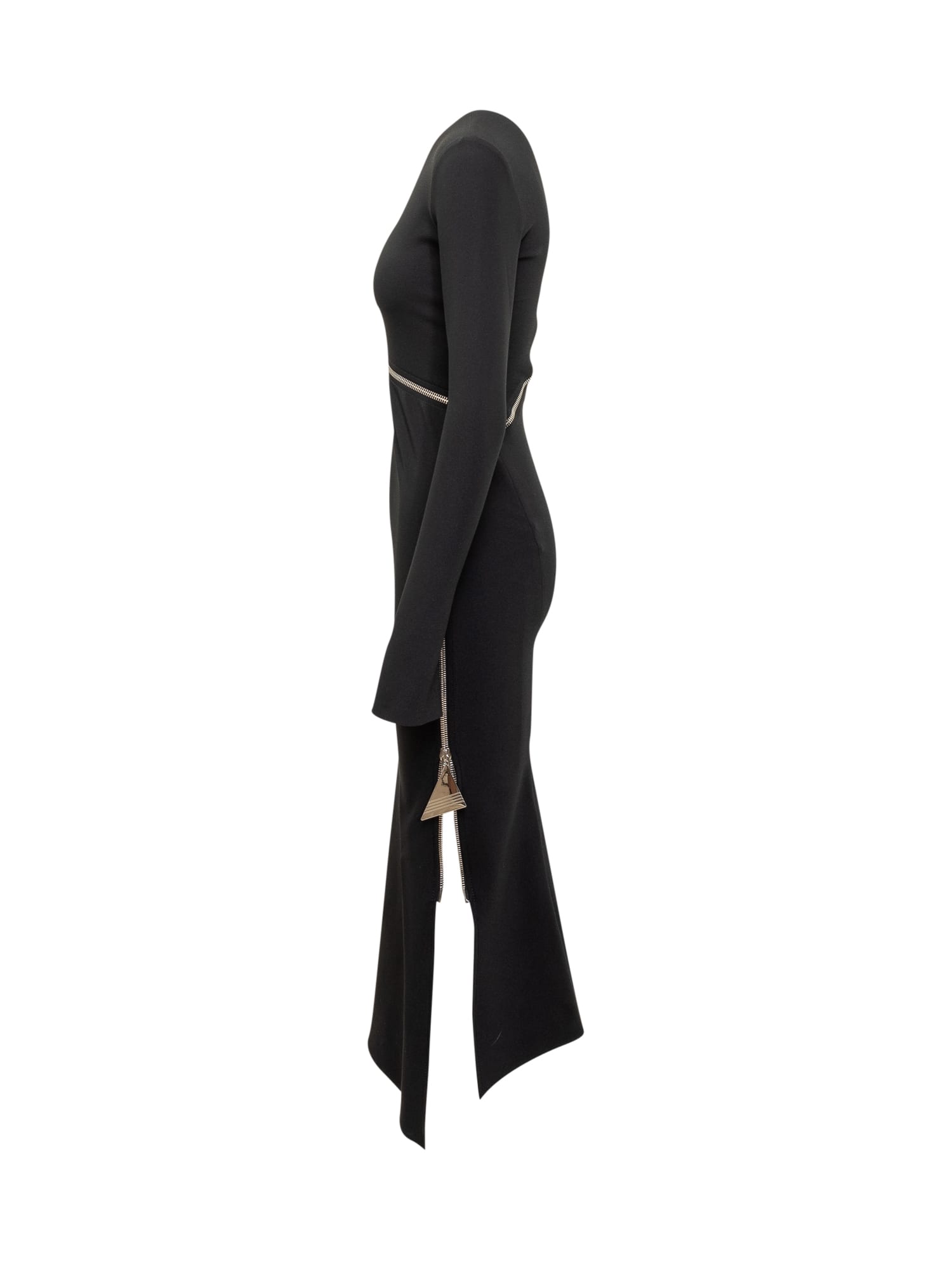 Shop Attico Dress With Zip Closure In Black