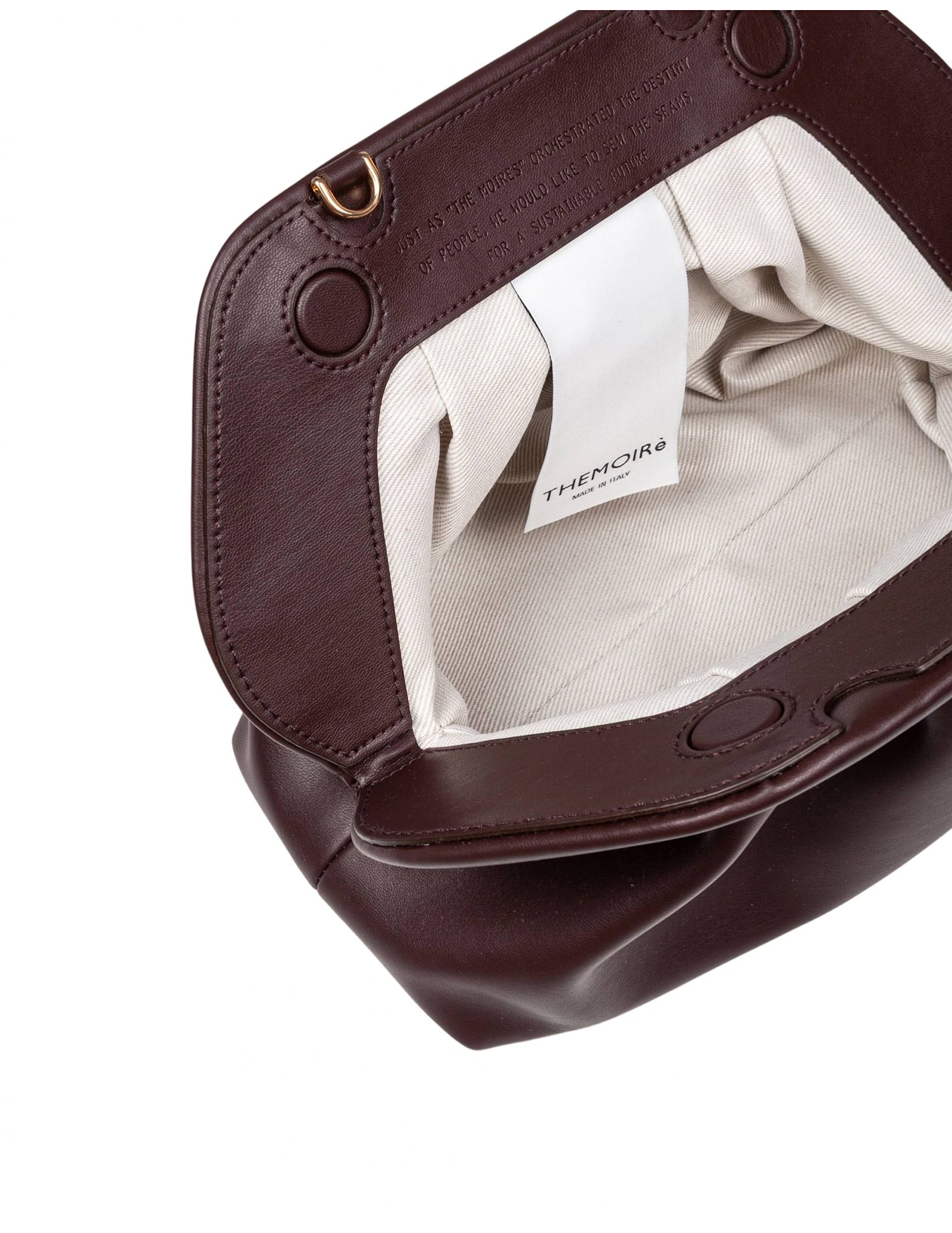 Themoirè Vegan Compact Clutch Removable Strap In Burgundy