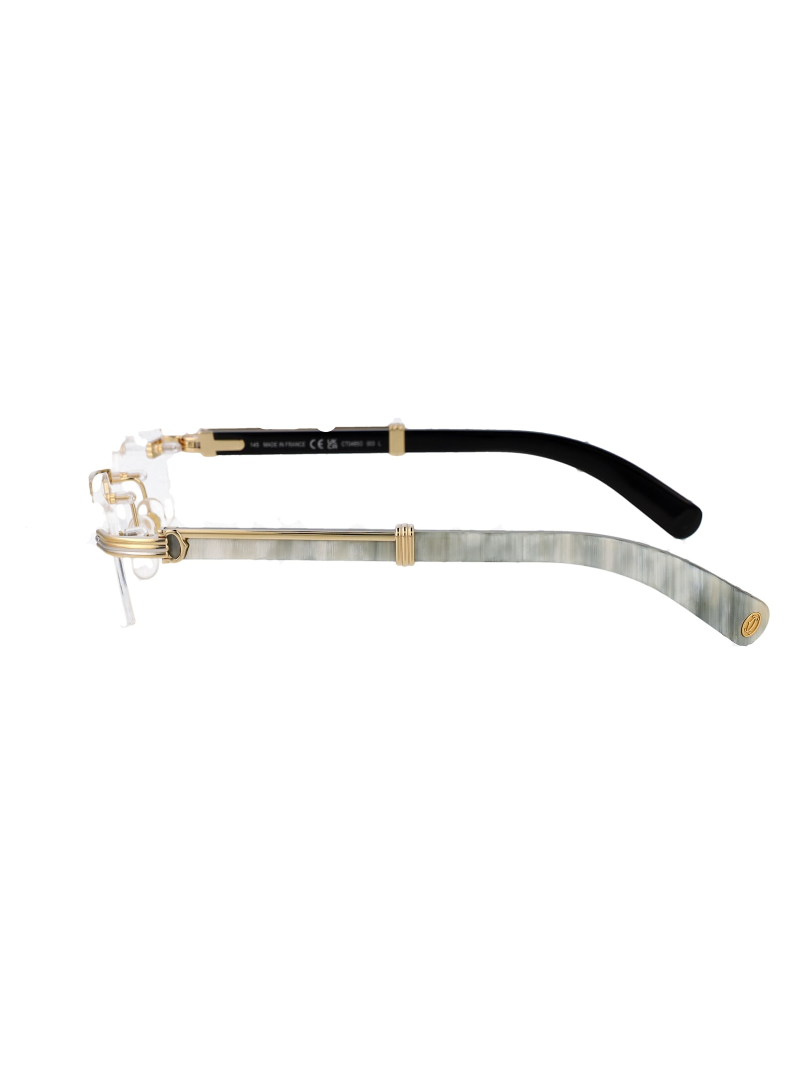 Shop Cartier Ct0485o Glasses In 003 Gold White Transparent