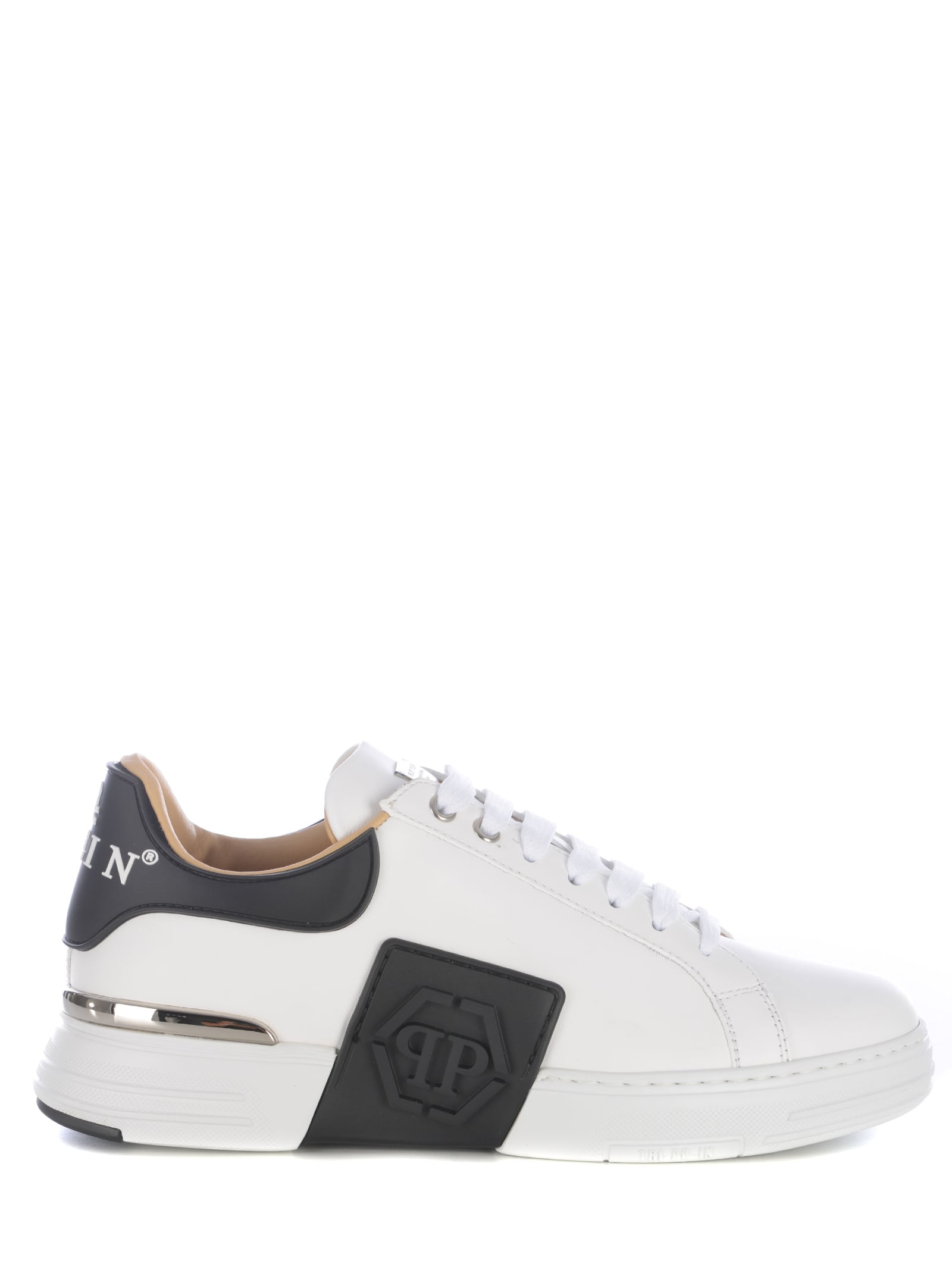 Shop Philipp Plein Sneakers  Phantom Made Of Leather In White