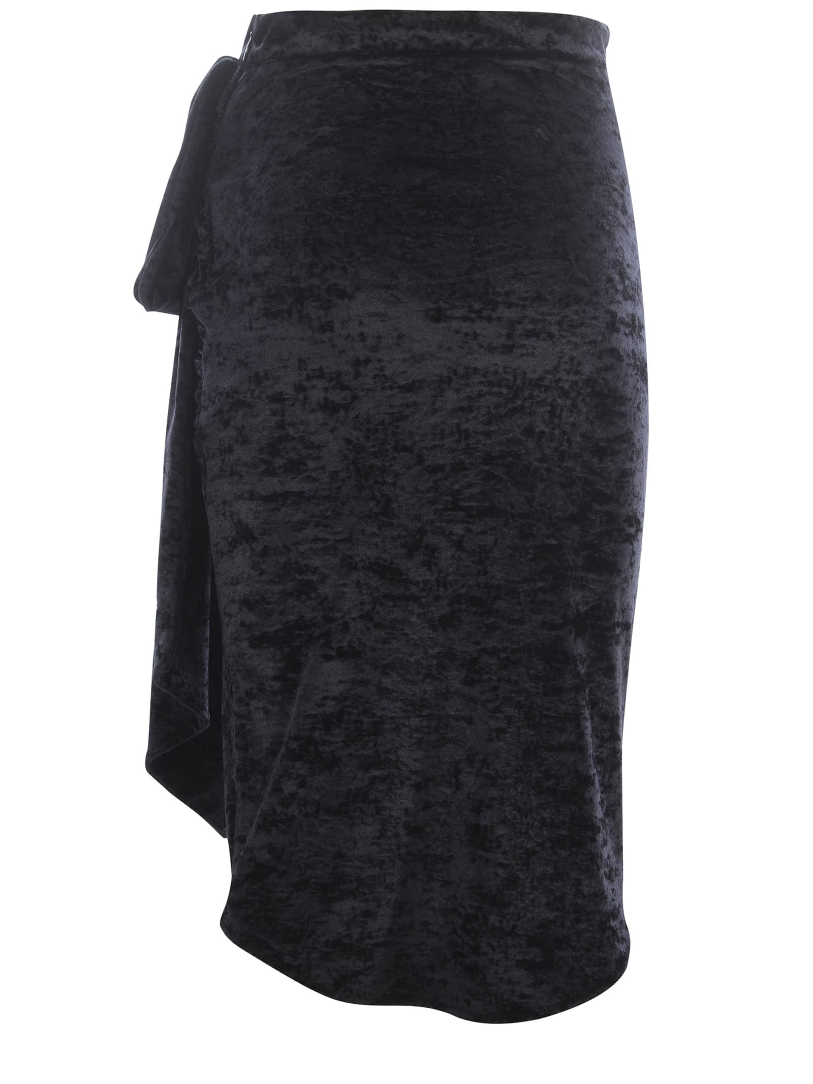 Shop Amen Skirt  In Velvet In Nero