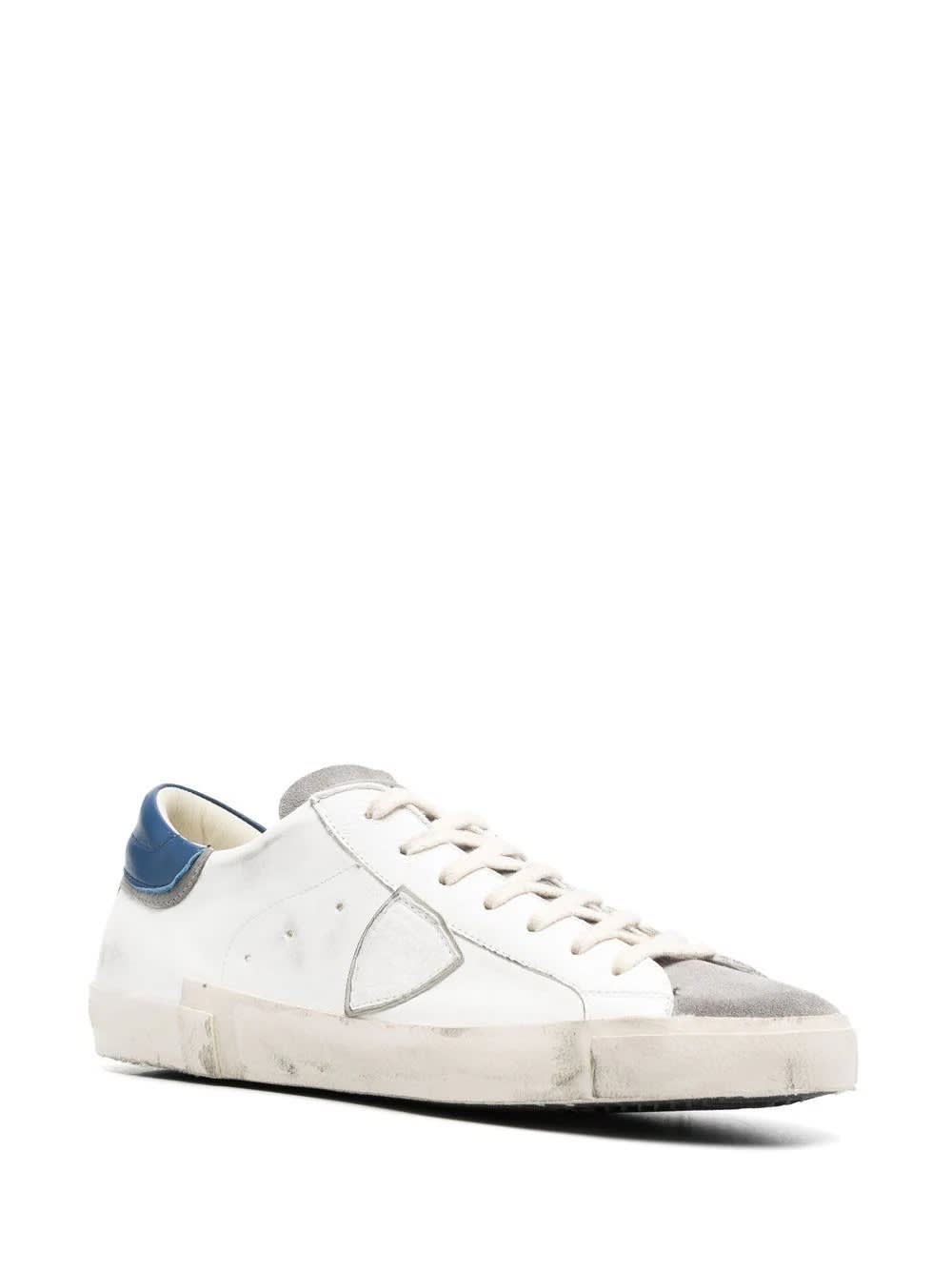 Shop Philippe Model Prsx Low Sneakers - White And Blue