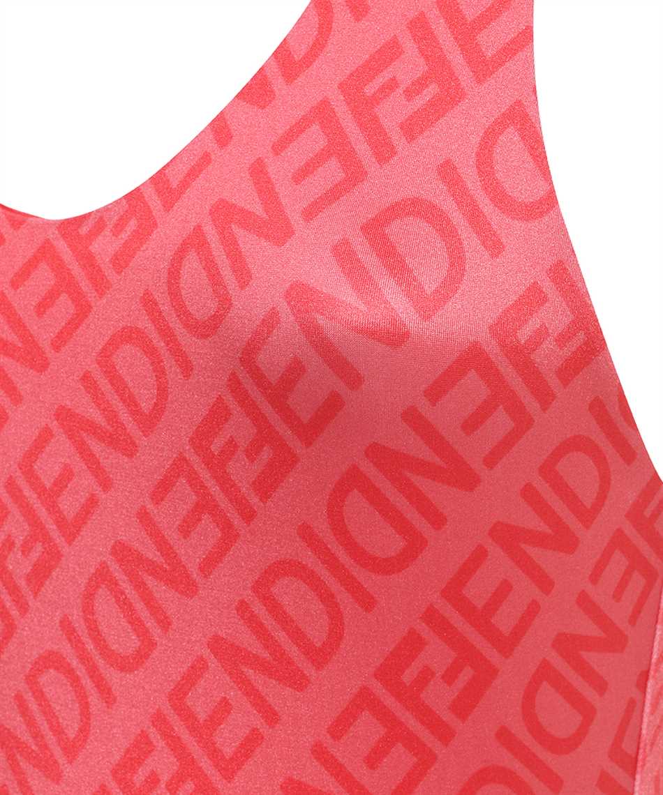 Shop Fendi One-piece Swimsuit With Logo In Fuchsia