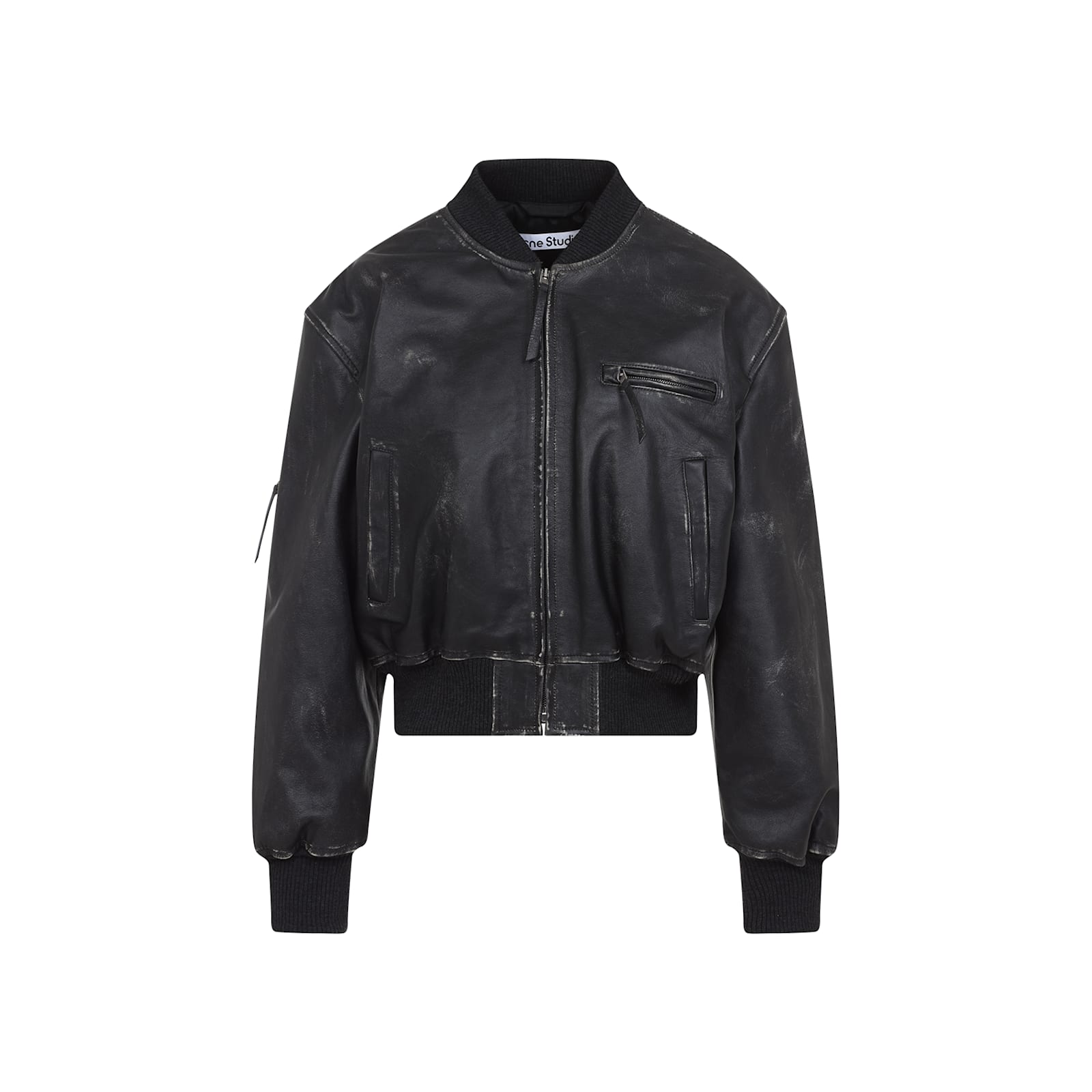 Acne Studios Leather Jacket In Chf Vintage Black