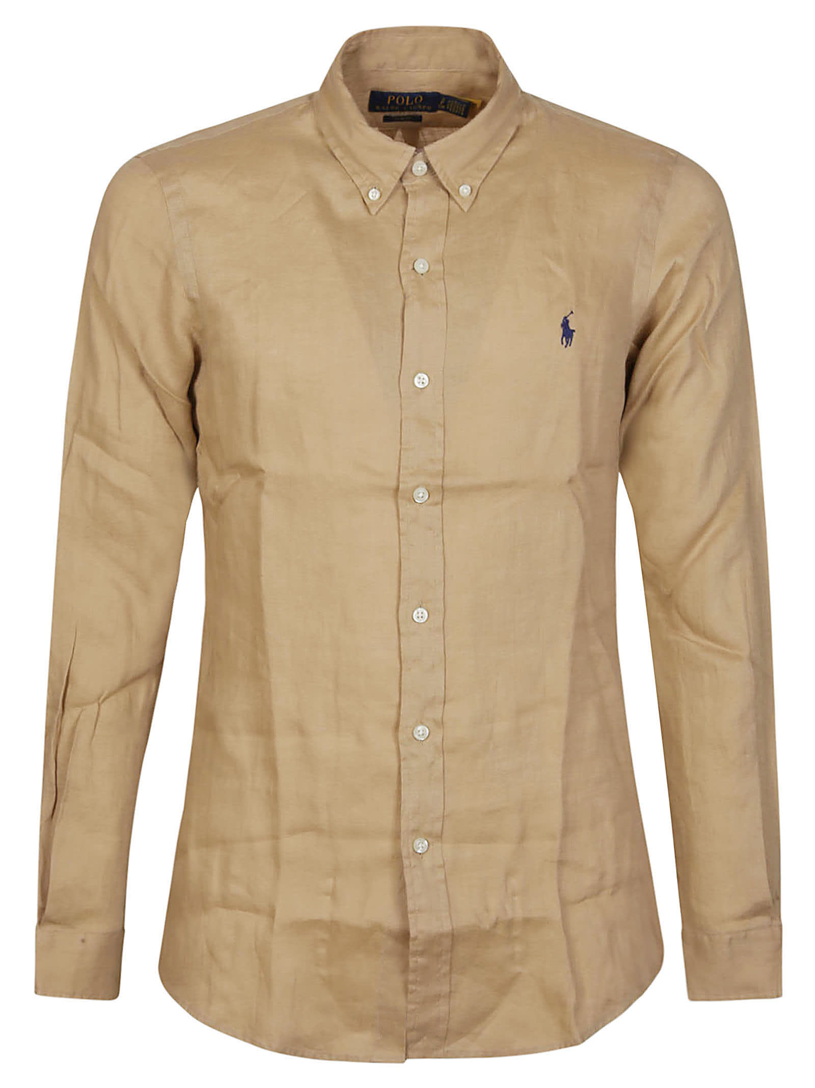 Shop Polo Ralph Lauren Long Sleeve Sport Shirt In Vintage Kaki
