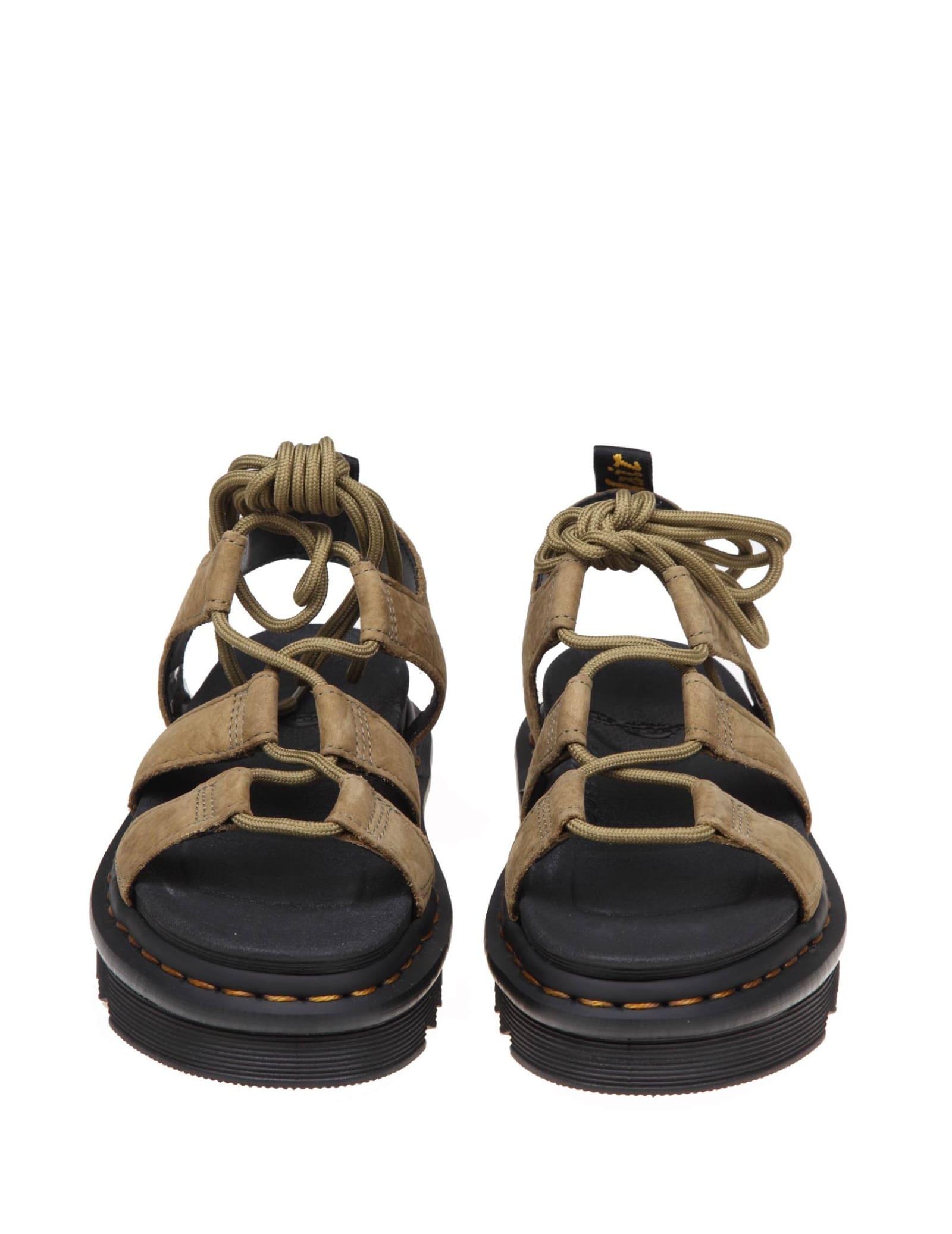 Shop Dr. Martens' Nartilla Sandal In Nubuck Olive Color