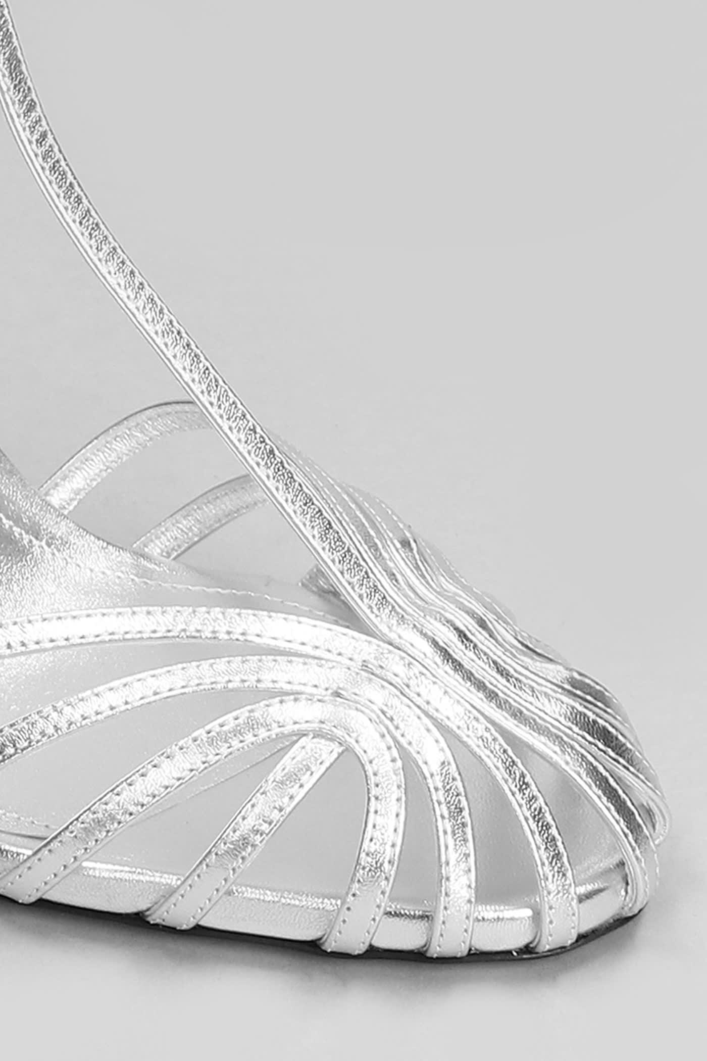 Alevì Stella 110 Sandals In Silver Leather In Silver