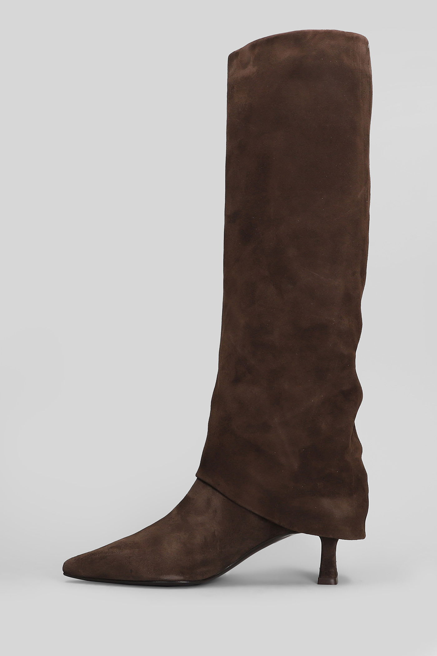 The Seller High Heels Boots In Dark Brown Suede In Brown