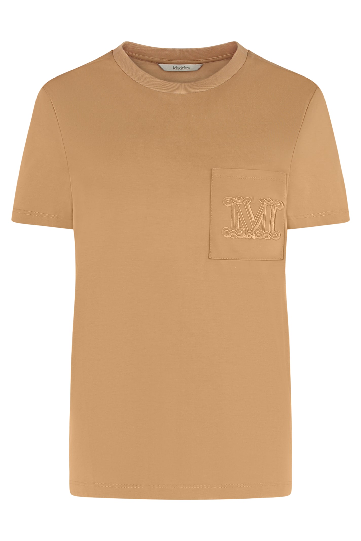 Max Mara Camel-coloured T-shirt In Cotton Women In Brown
