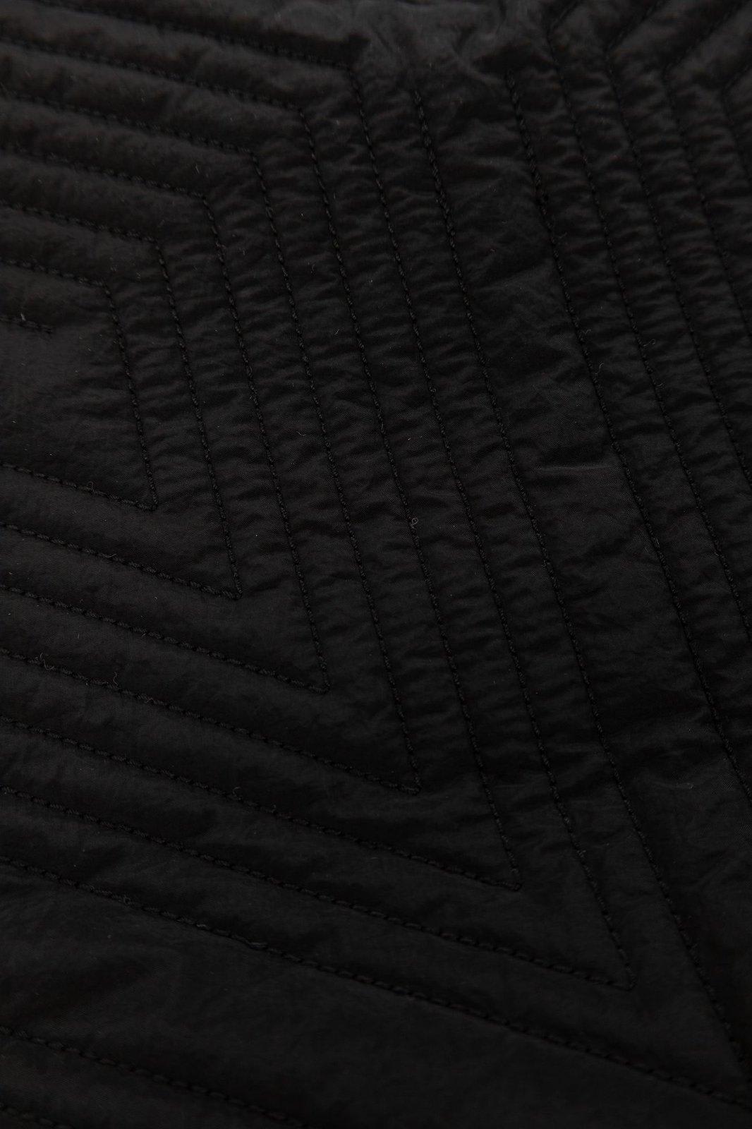 Shop Y-3 Logo-printed Zip-detailed Quilted Scarf In Black