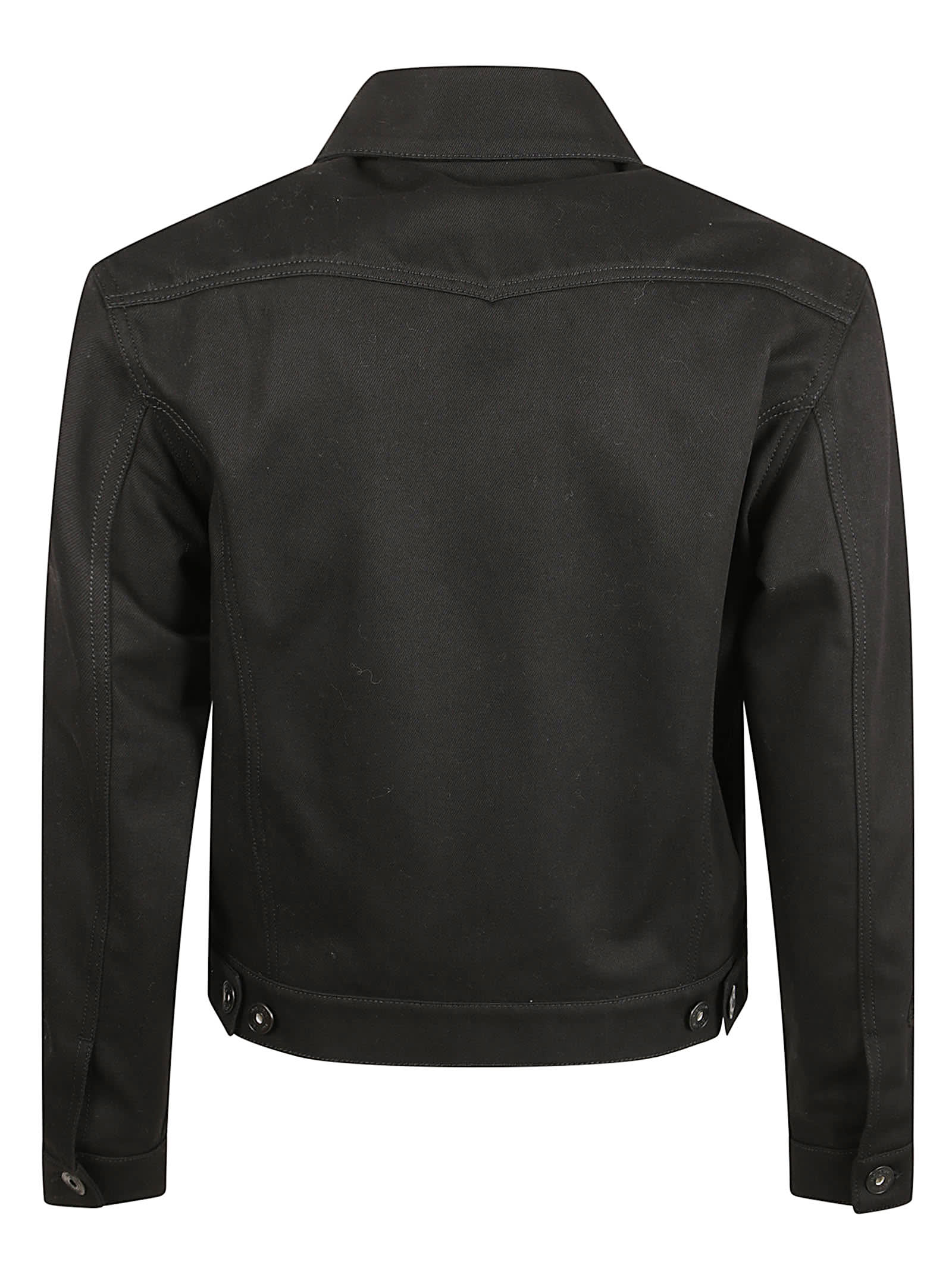 Alexander Mcqueen Denim Shirt Jacket In Black