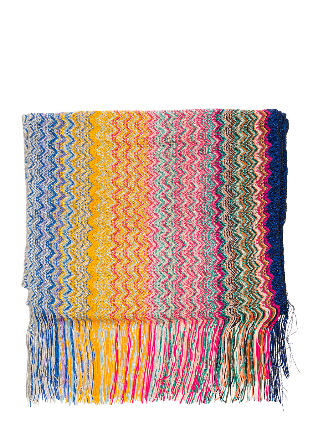 Shop Missoni Multicolor Scarf With Zigzag Motif In Viscose Blend Woman