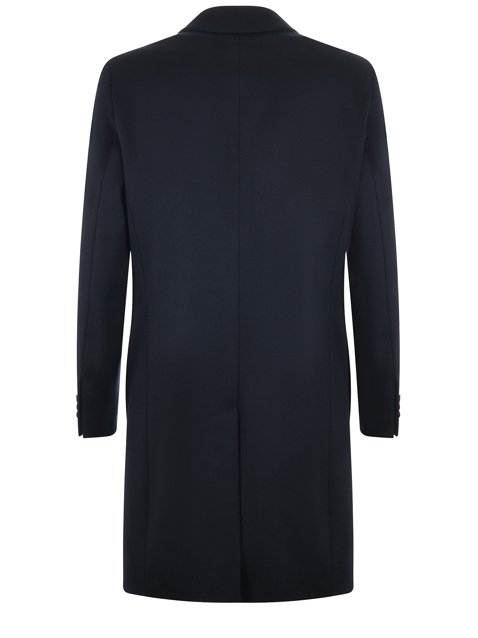 Shop Hugo Boss Coat In Wool And Cashmere In Blue